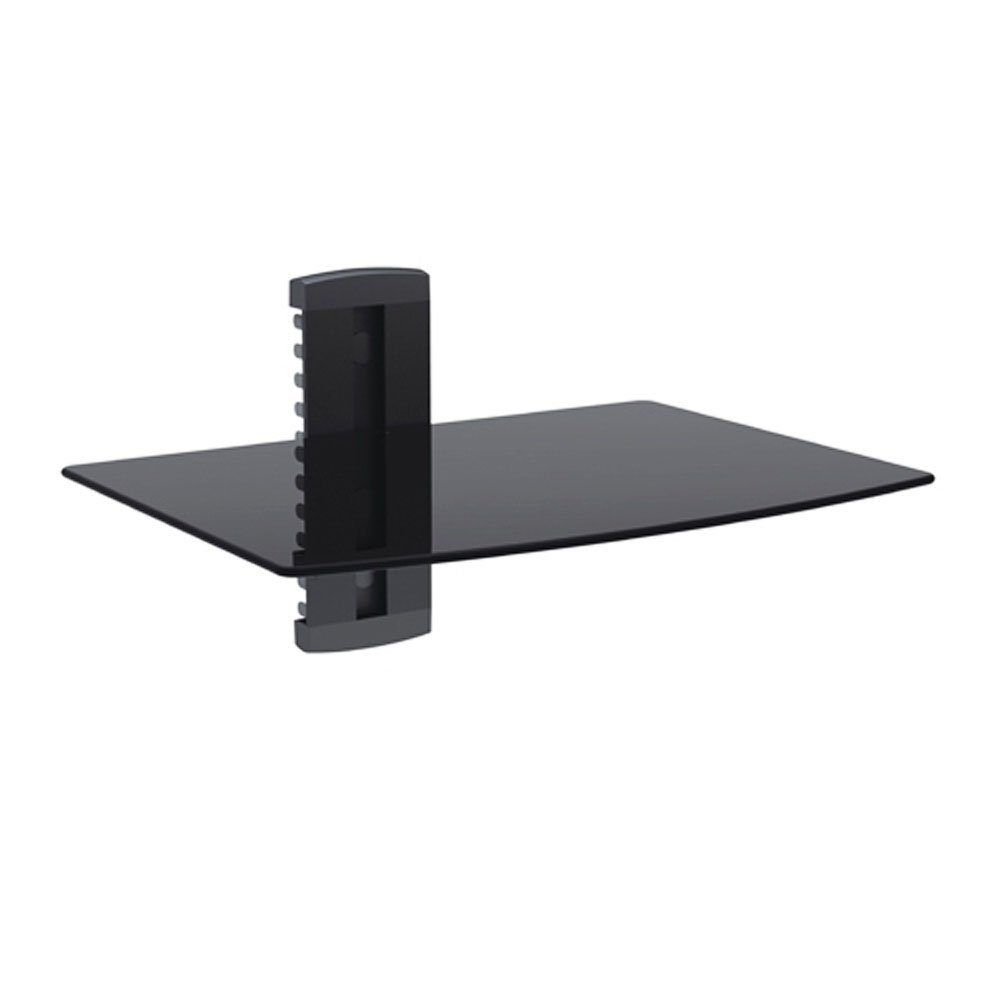 Systafex® Wandhalterung Audio Video Geräte Wandhalterung Halterung Universal A/V Bord, (bis 27 Zoll, Komplett, Glasablage, edles design, extrem stabil)