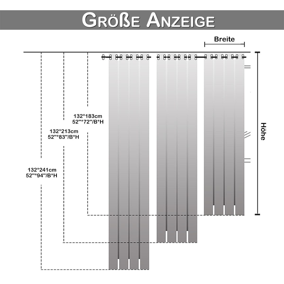 BTTO V&G Schiebegardine Verdunkelungsvorhang Wärmeisolierte OutdoorVorhänge günstig online kaufen