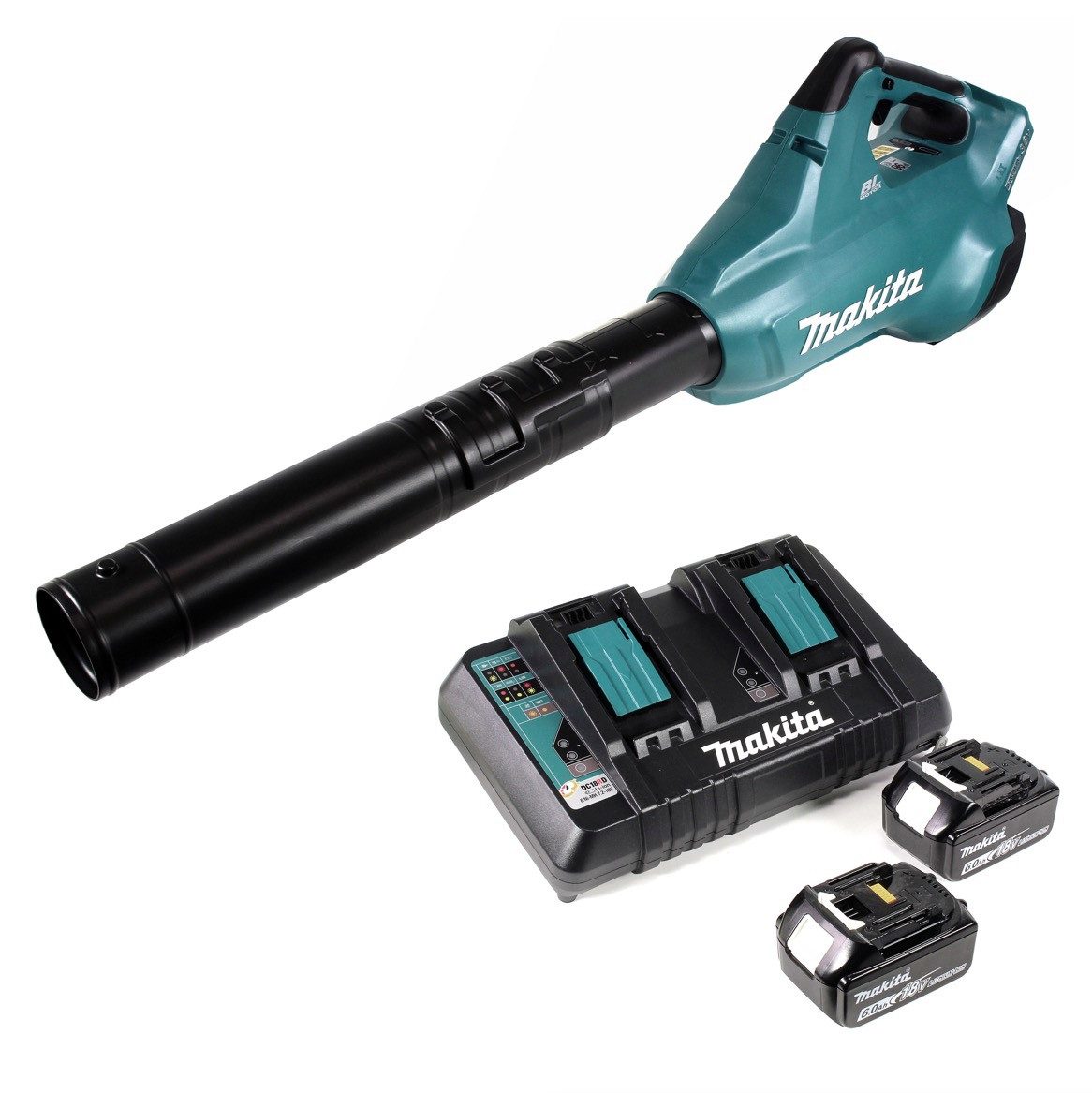 Makita Akku-Laubbläser DUB 362 2x18 Volt Akku Laubbläser Akku-Gebläse + 2x 6 Ah Akku