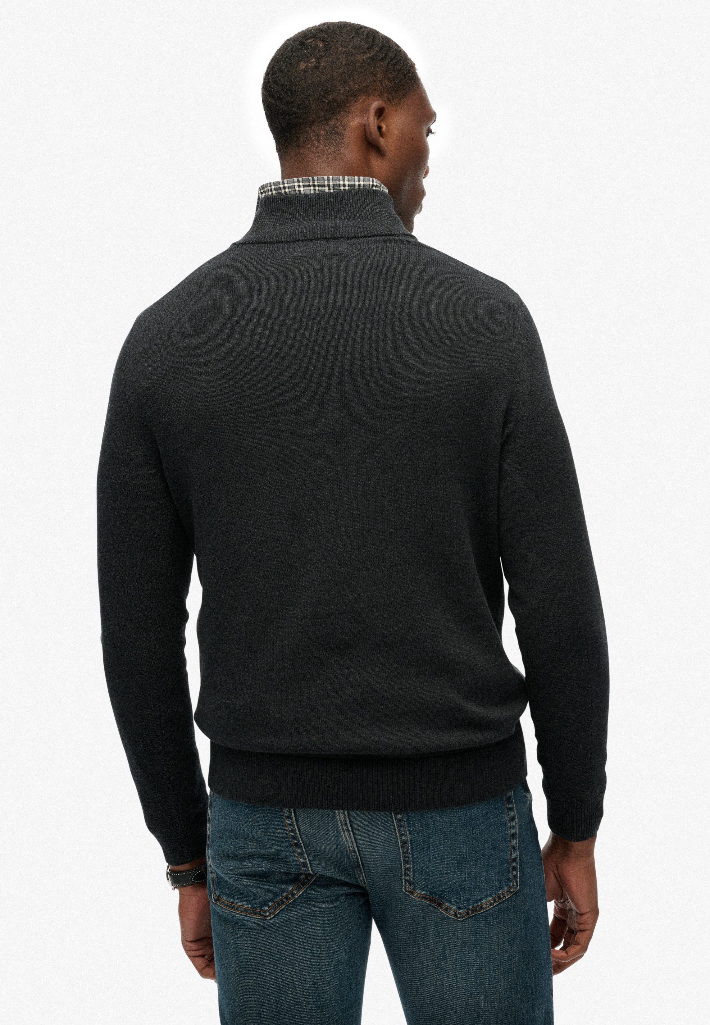 Superdry Strickpullover ESSENTIALS COTTON HALF ZIP günstig online kaufen