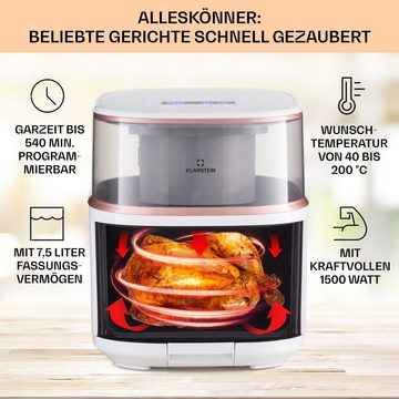 Klarstein Heißluftfritteuse Air Bloom Heißluftfritteuse mit Dampffunktion, 1500 W