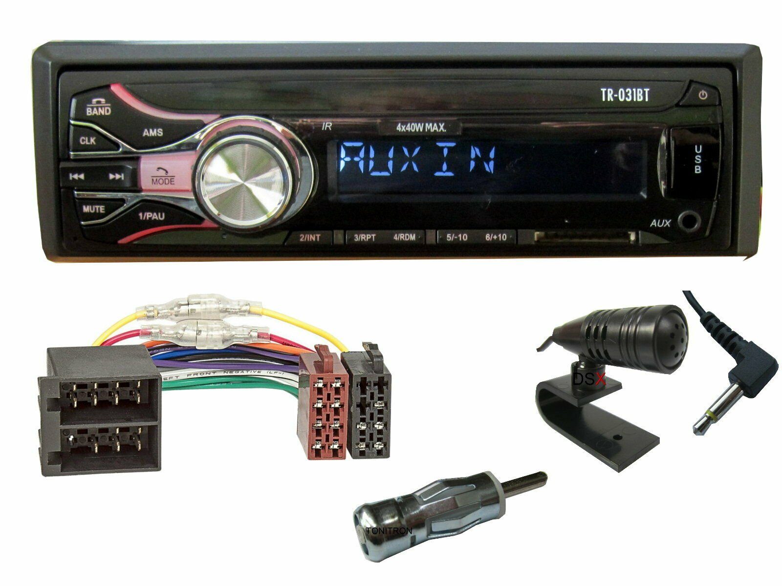 DSX Bluetooth USB Aux In SD Karten Radio passend für VW Lupo Autoradio (20,00 W)