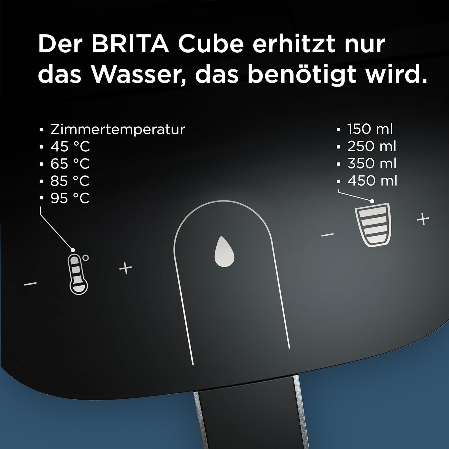 BRITA Heißwasserspender Cube inkl. Brita Wasserfilter, 4 l, 2150 W, MAXTRA PRO Filtartion, UV-C-Technologie, Temperatureinstellung