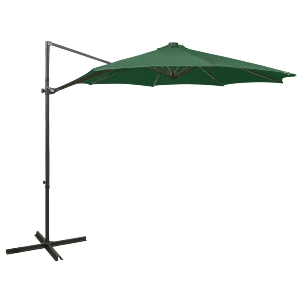 Sonnenschirm Ampelschirm mit LED-Beleuchtung 300 cm Grün
