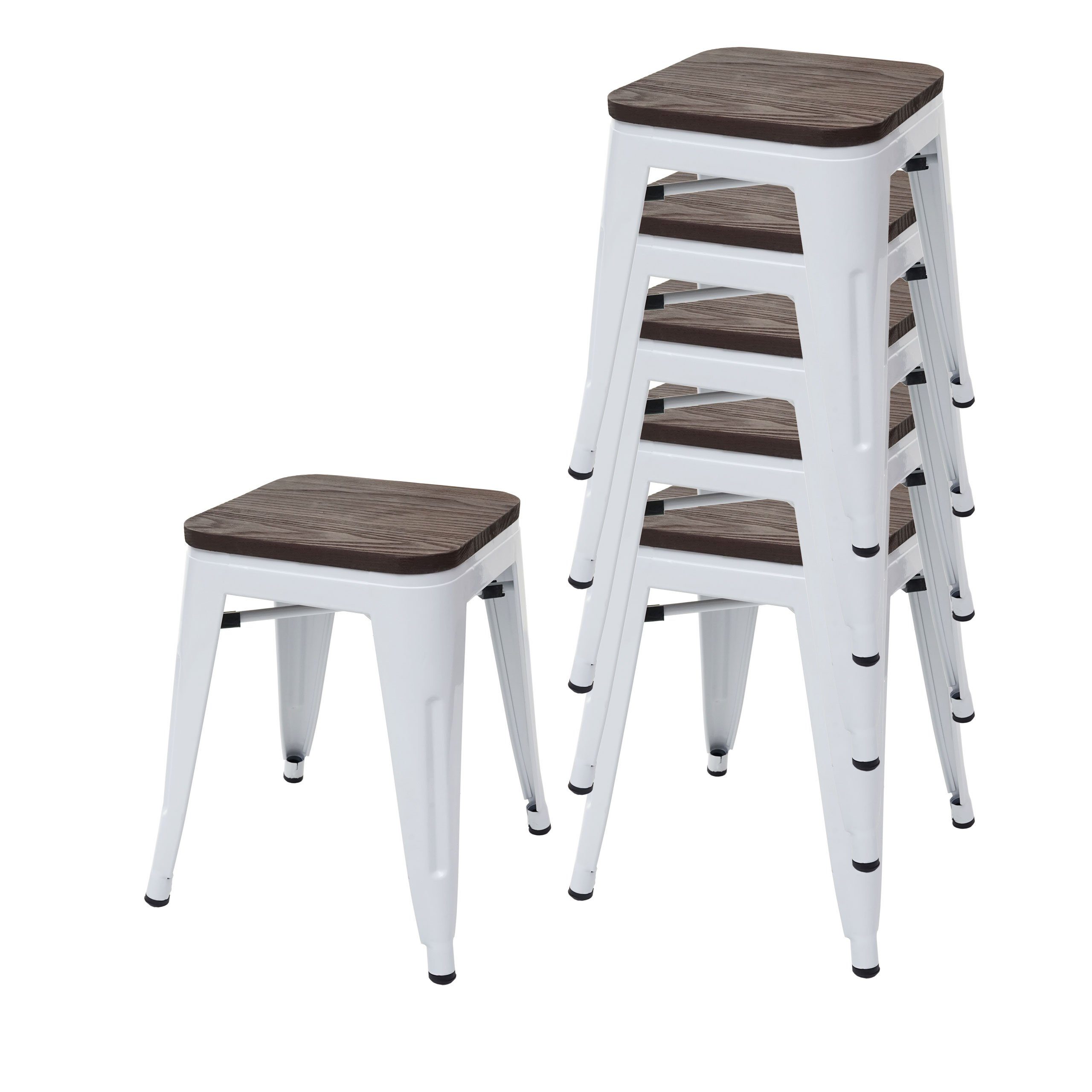 MCW Hocker MCW-A73-6-H, mit Holzsitzfläche, Maximale Belastbarkeit pro Stuhl: 120 kg