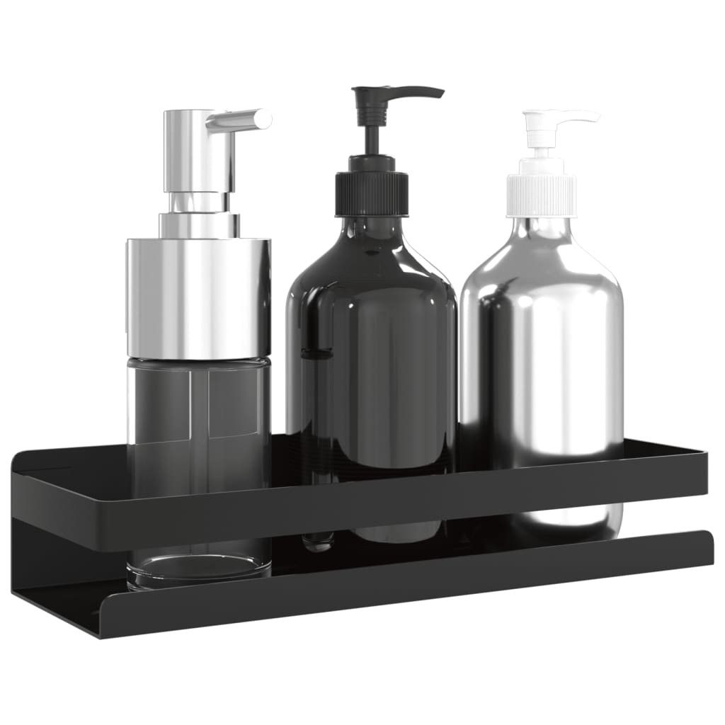 vidaXL Regal Duschablage Mattschwarz 30x10x6 cm Gebürsteter Edelstahl 304, 1-tlg. – Bild 3 von 5