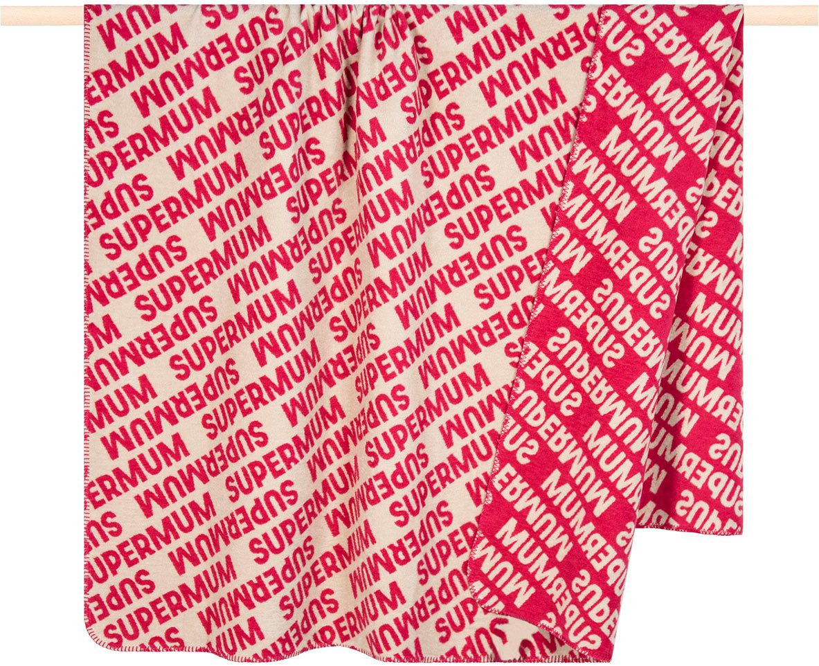 Wohndecke SUPER, PAD, Made in Europe, Wendefunktion, mit Schriftzug, 150x200 cm