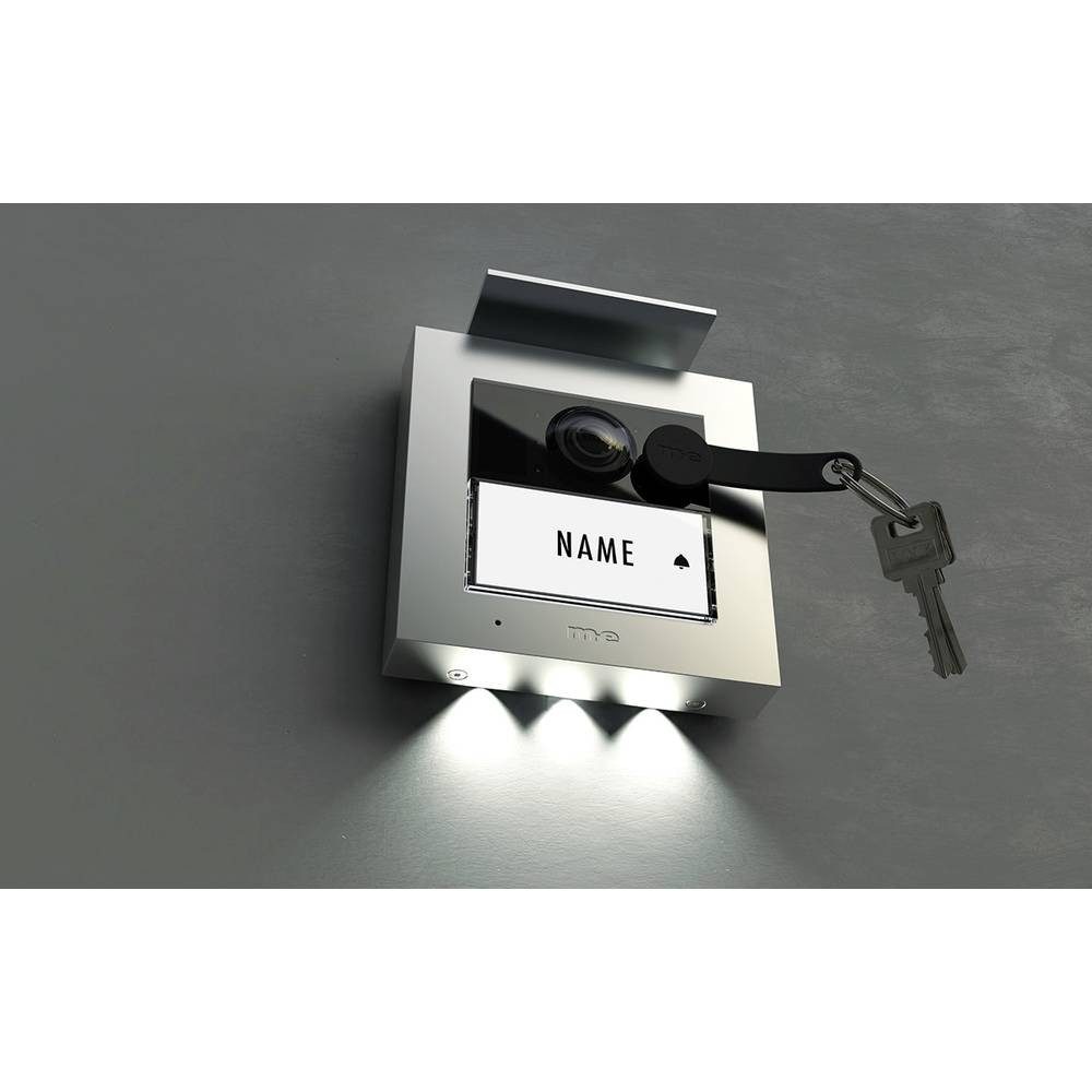 m-e Video-Türsprechanlage Vistasmart VS-21 IP Video-Türsprechstation RFID Aluminium 41362 (Beleuchtetes Namensschild)