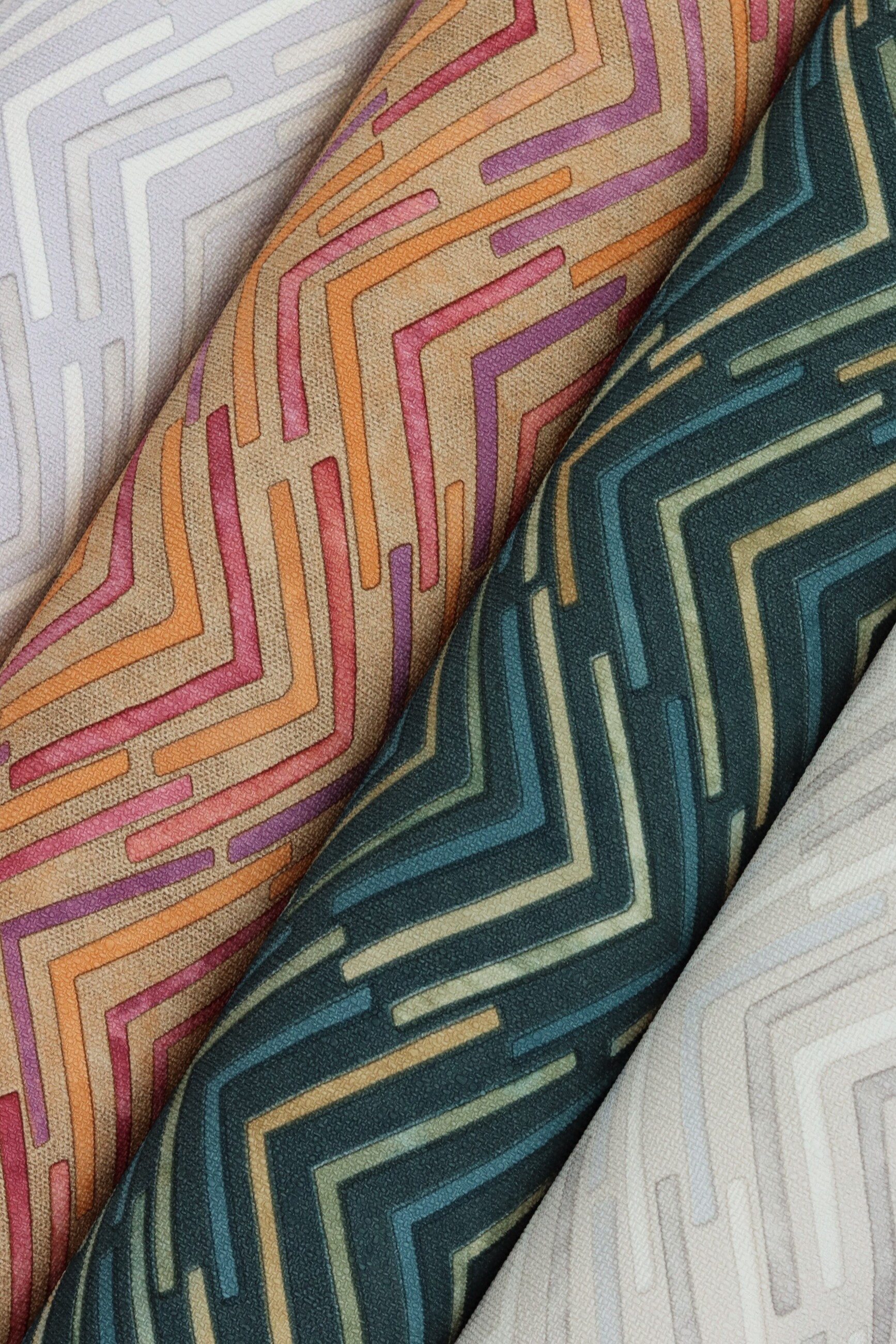 Rasch Vliestapete mit geometrischem Zick-Zack Muster in Orange, strukturiert, gemustert, Fischgratmuster, grafisch, Zick-Zack, geometrisch, (1 Rolle, 1 St), Chevron, Fischgrät