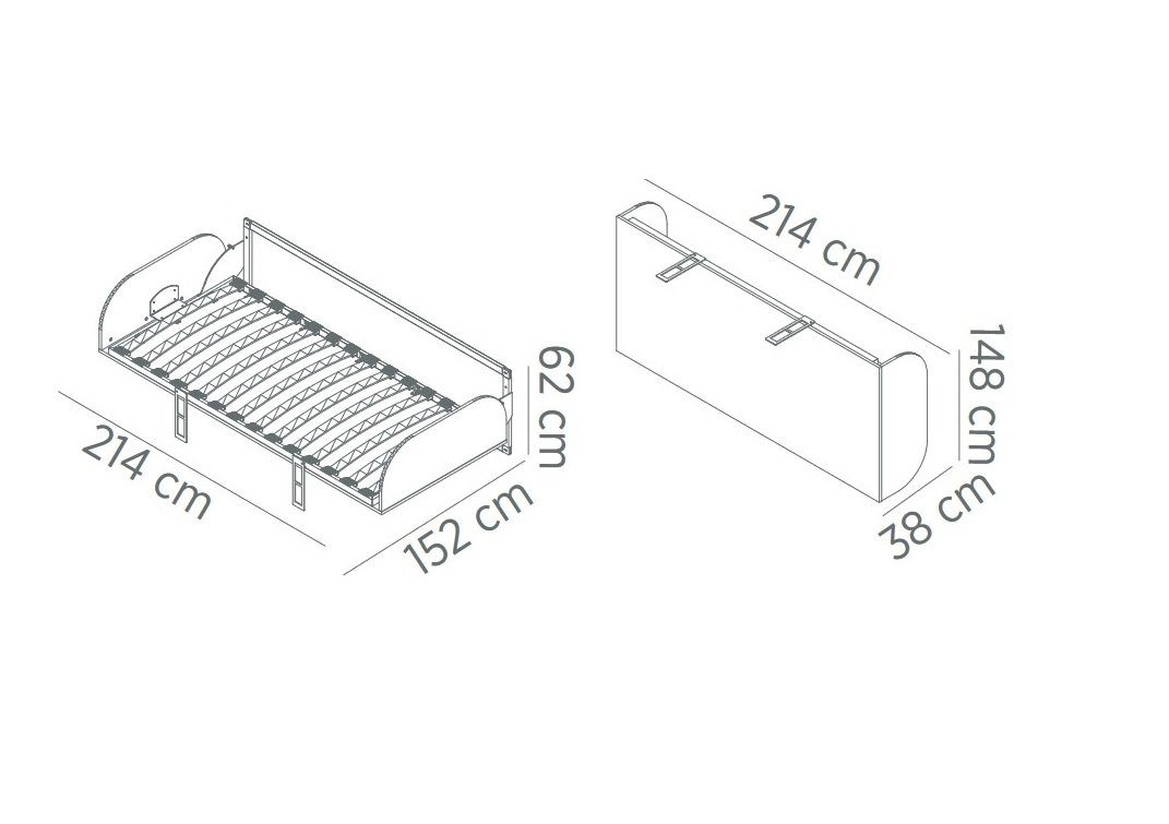 Multimo Schrankbett SIMPLE DOUBLE Wandbett / Schrankbett, 140x200 cm inkl. Lattenrost