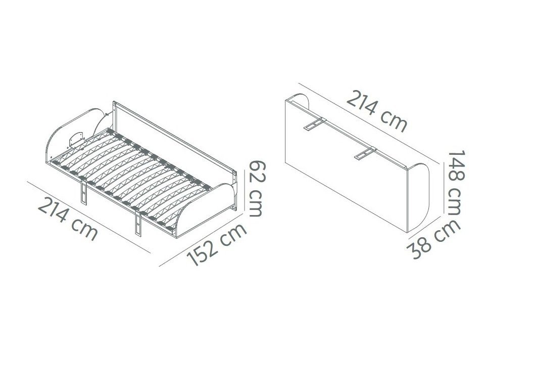 Lattenrost inkl. / 140x200 DOUBLE SIMPLE cm Schrankbett Multimo Wandbett Schrankbett,