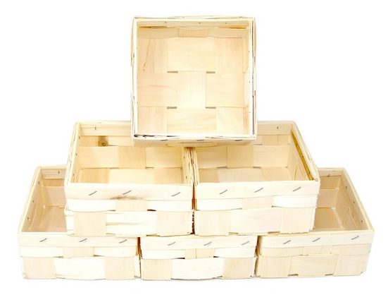 Lashuma Dekokorb (Set, 6 Stück), Spankörbchen geflochten 15x15 cm