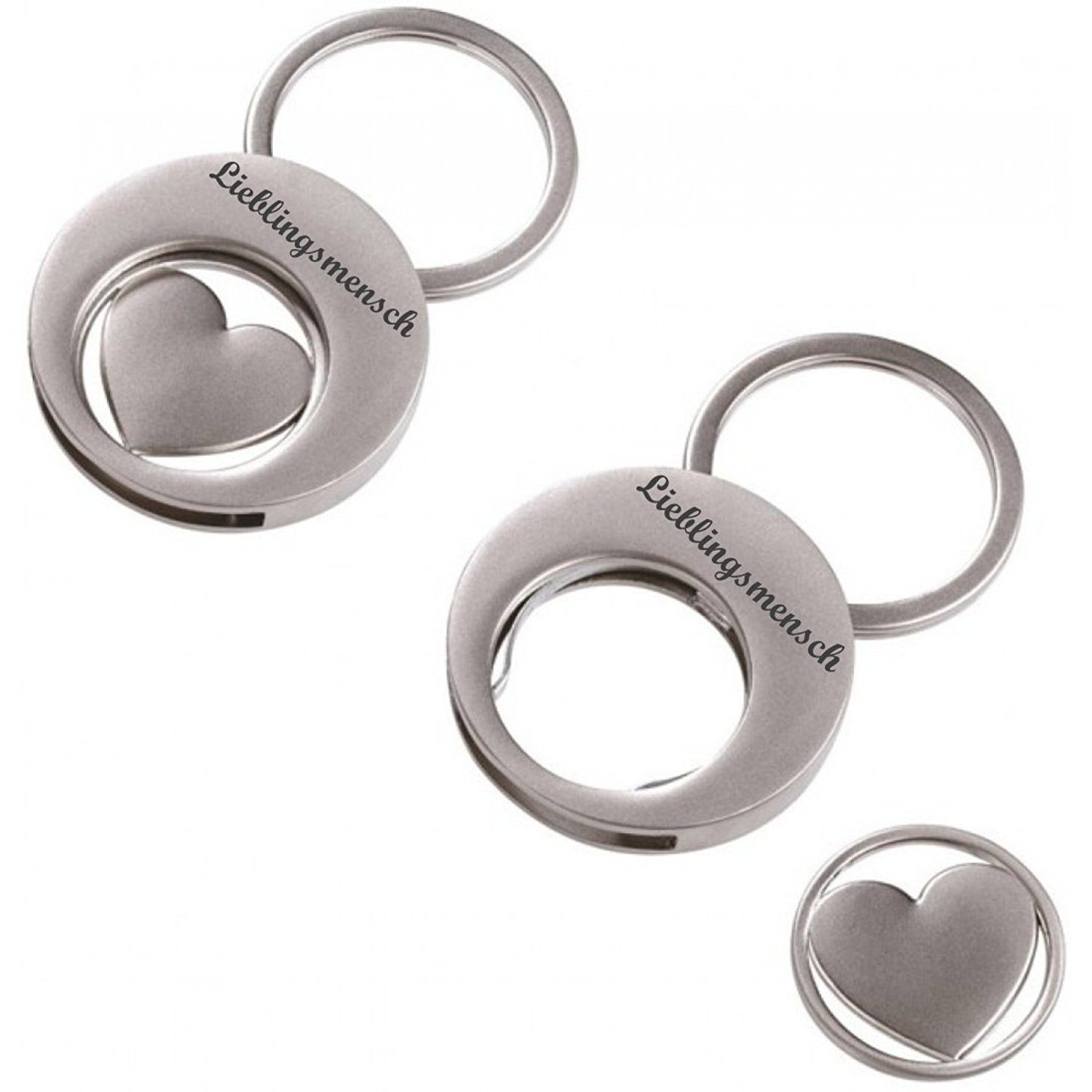Lieblingsmensch Schlüsselanhänger Einkaufswagenchiphalter Lieblingsmensch - ein tolles Geschenk (Schlüsselanhänger mit Gravur, inklusive Schlüsselring), Robuste und filigrane Lasergravur
