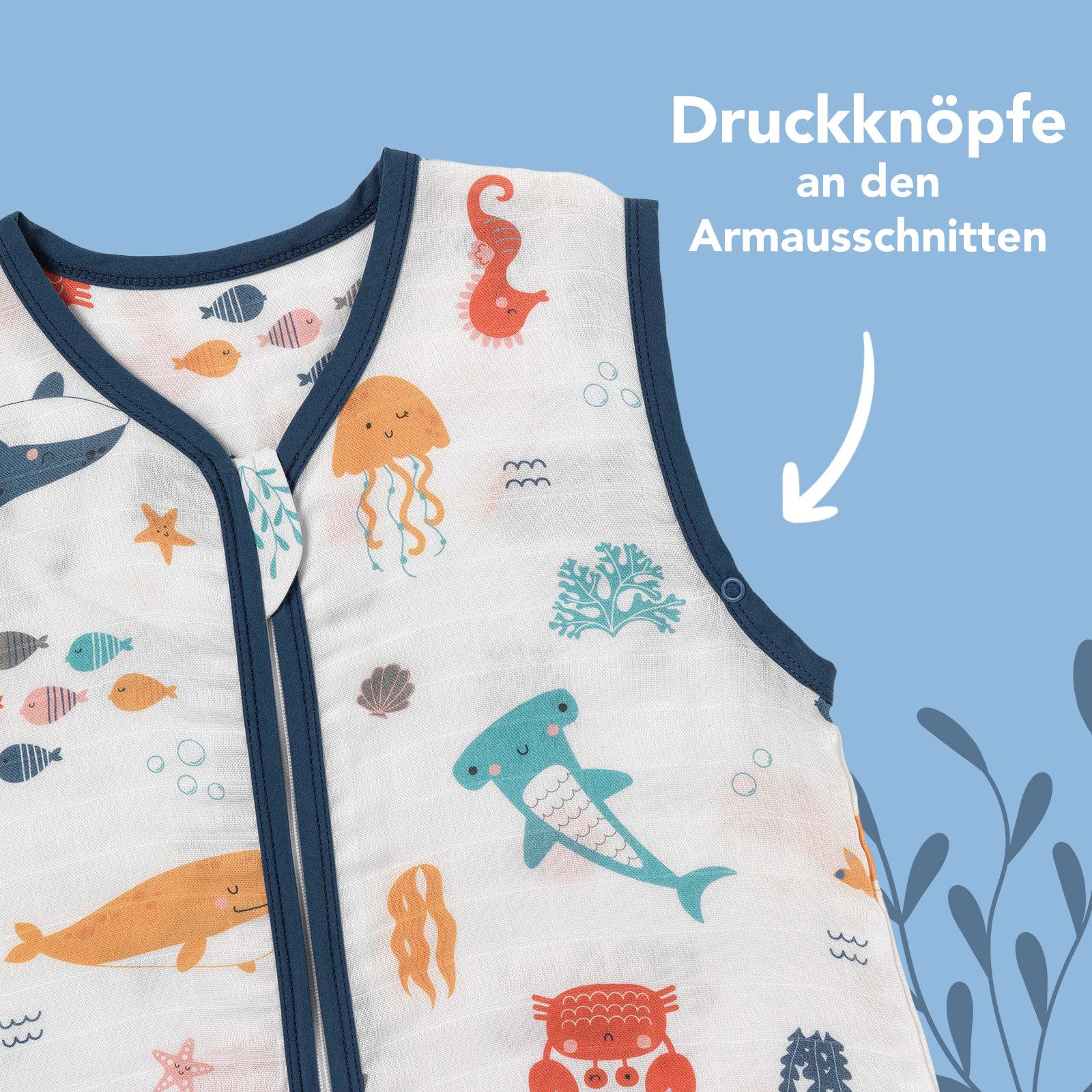 Schlummersack Kinderschlafsack Musselin Babyschlafsack, 0.5 Tog günstig online kaufen