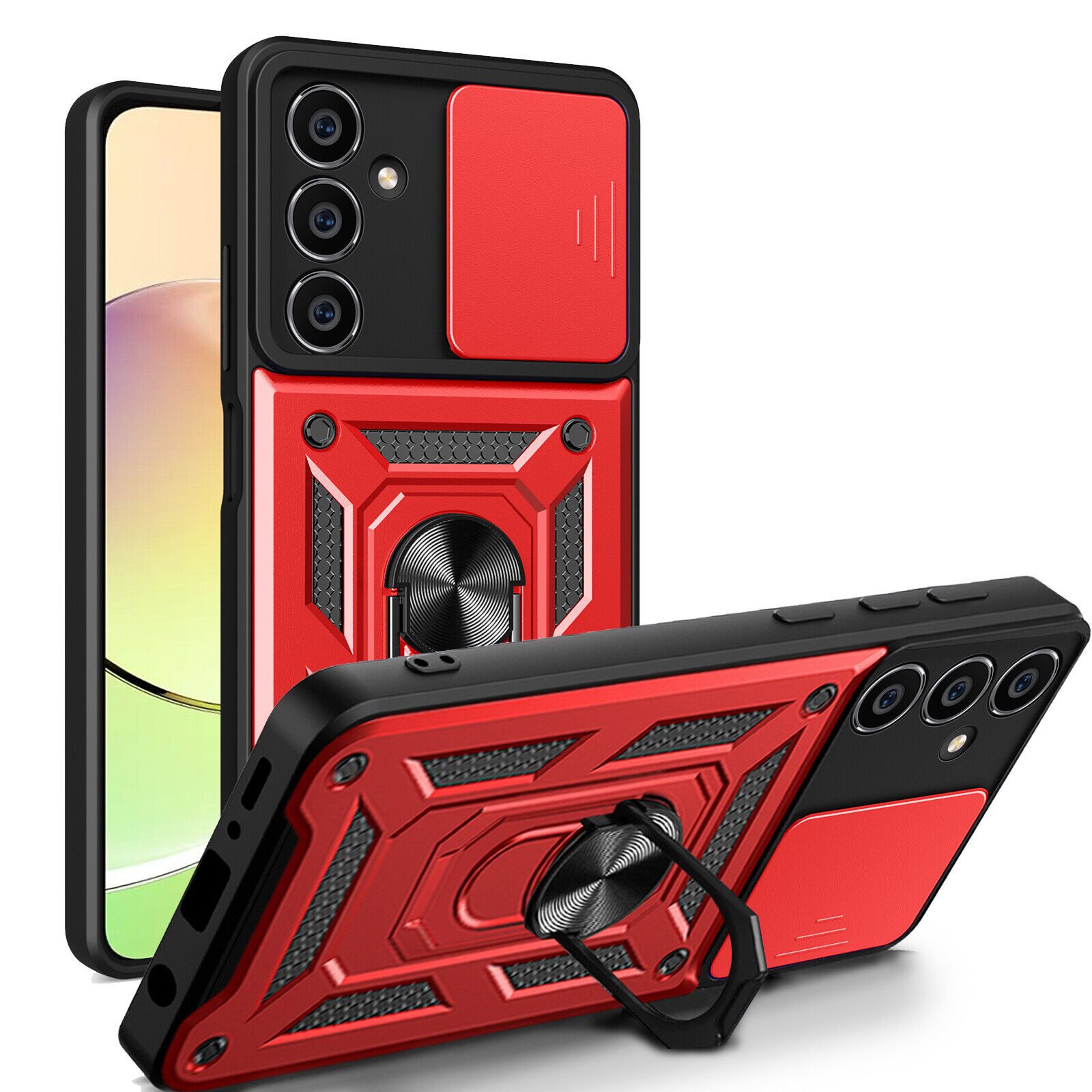 betterfon Handyhülle Panzerhülle für Samsung Galaxy A05s mit Kameraschutz & Ringhalter, Outdoorhülle mit Smartstand und Silikonkern