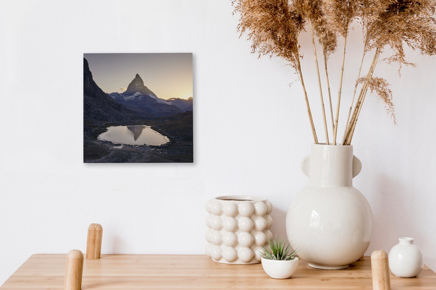 Schweiz, Wohnzimmer St), in Bilder Riffelsee Matterhorn Das Leinwand der Leinwandbild für Schlafzimmer Sonnenaufgang OneMillionCanvasses® (1 bei der und