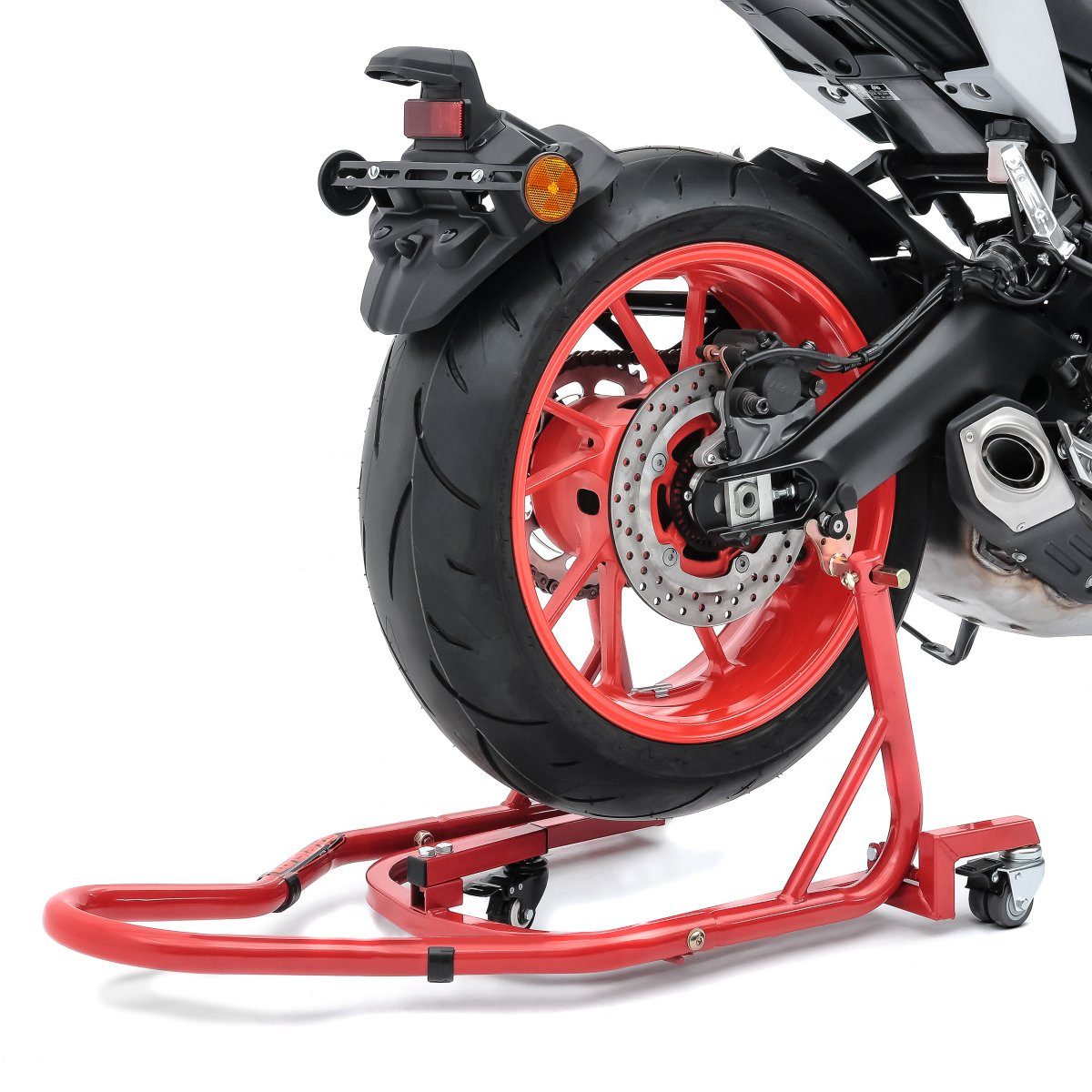 Motorradheber Mover II Racing - Motorrad Montageständer hinten Rot Hinten Rangierhi