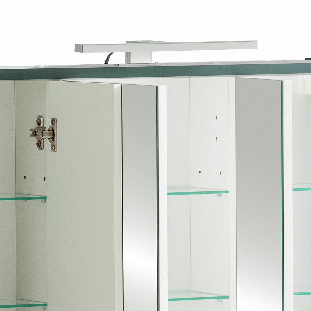 Lomadox Spiegelschrank LOANO-80 Badezimmerschrank Badezimmerspiegel Kosmetikspiegel modern in grün – Bild 4 von 5