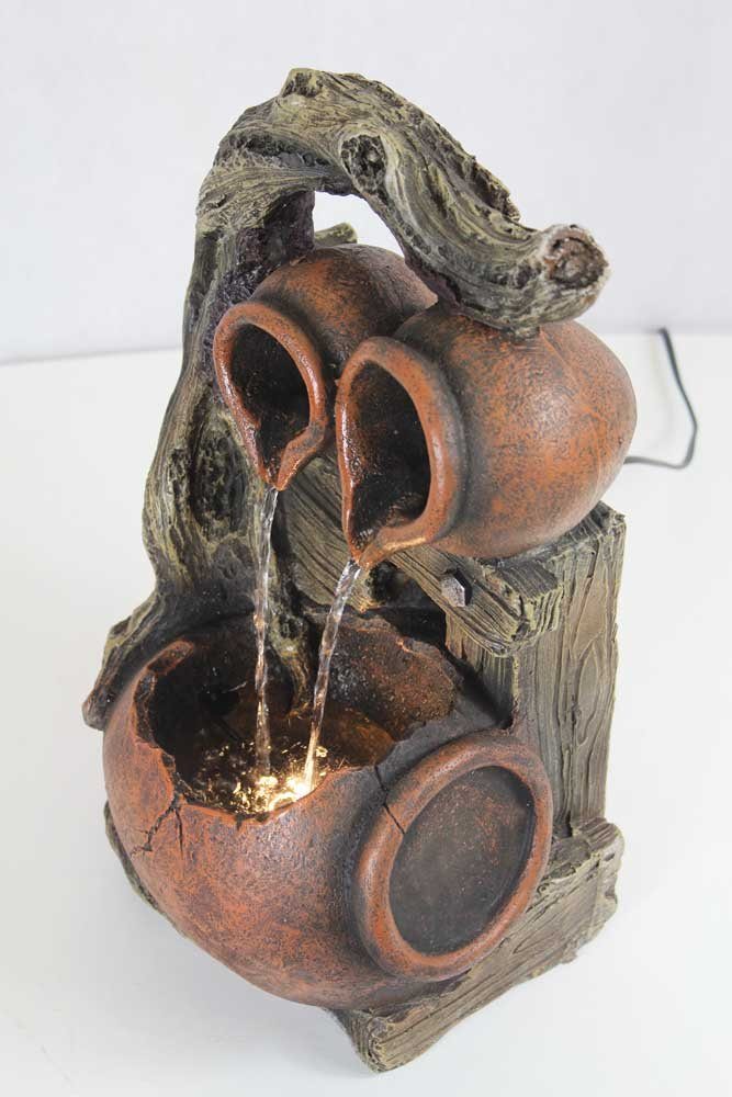 Arnusa Gartenbrunnen Springbrunnen Zimmerbrunnen BK834 Dekoration, mit LED Beleuchtung