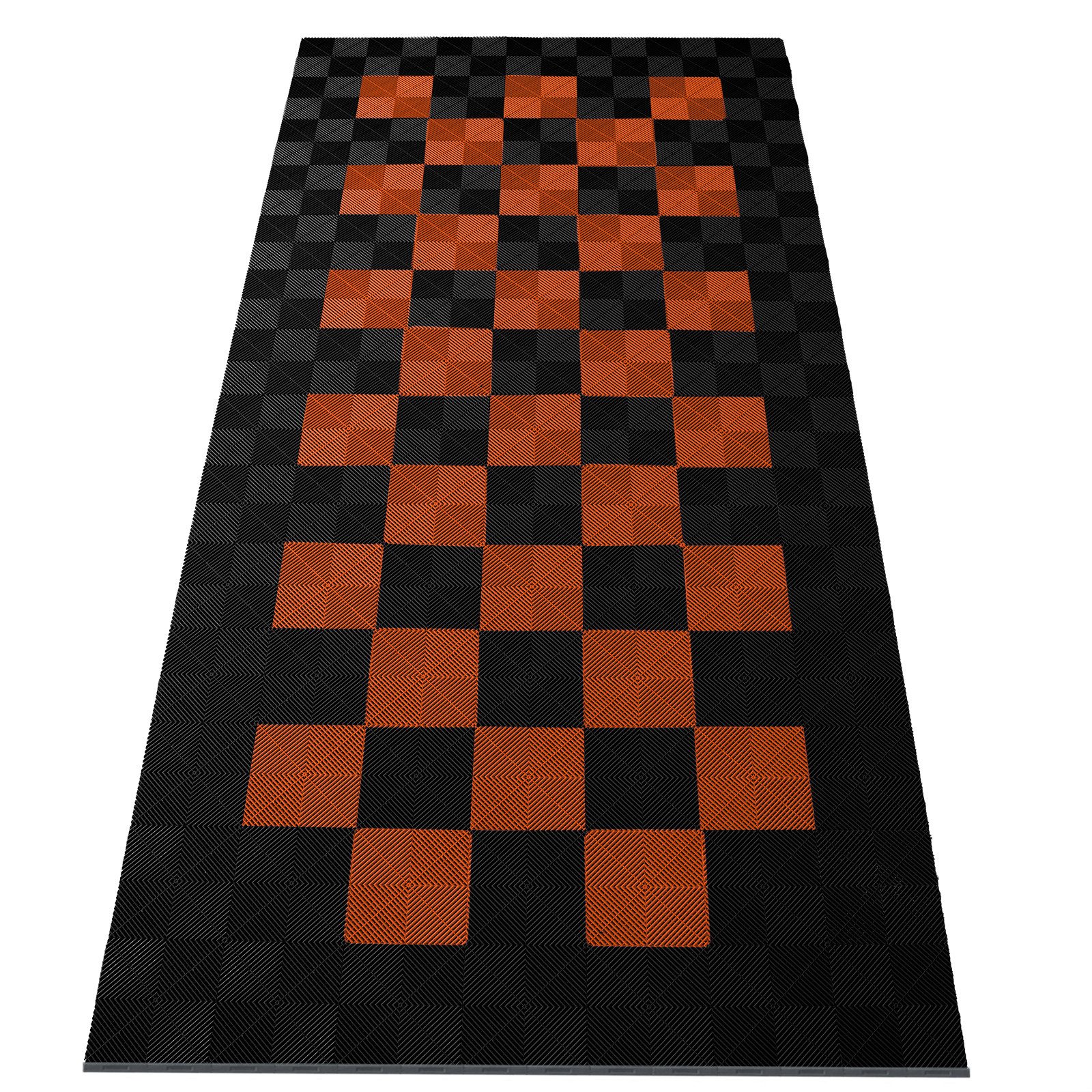 Tenzo-R Bodenfliese Performance Garagenboden Floor 2,8mx5,6m Schwarz Orange 2, schwarz/orange