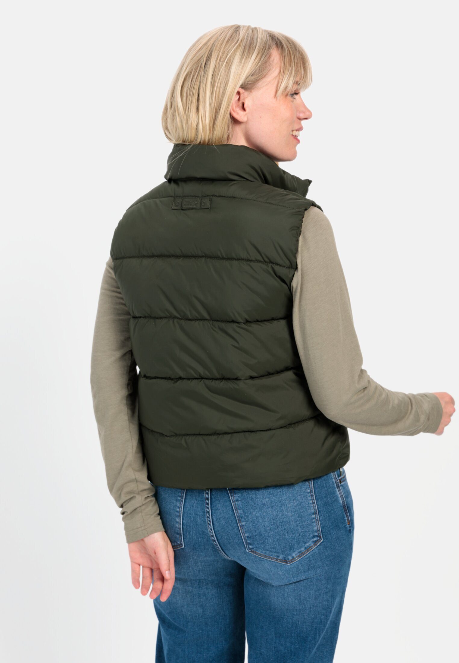 camel active Steppweste aus recyceltem Polyester ärmellos Stehkragen mit St günstig online kaufen
