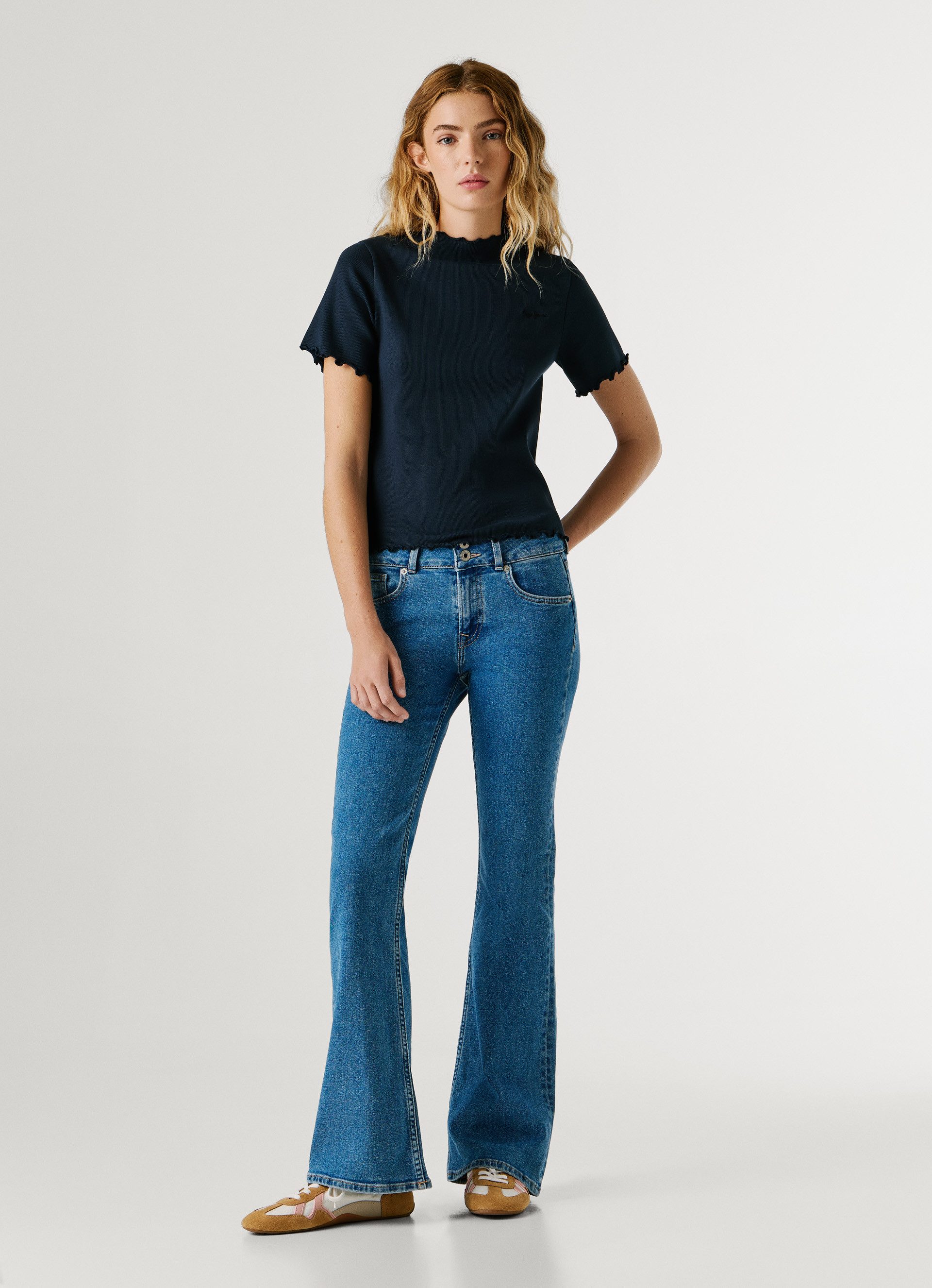 Pepe Jeans T-Shirt NORA mit gewellten Abschlüssen