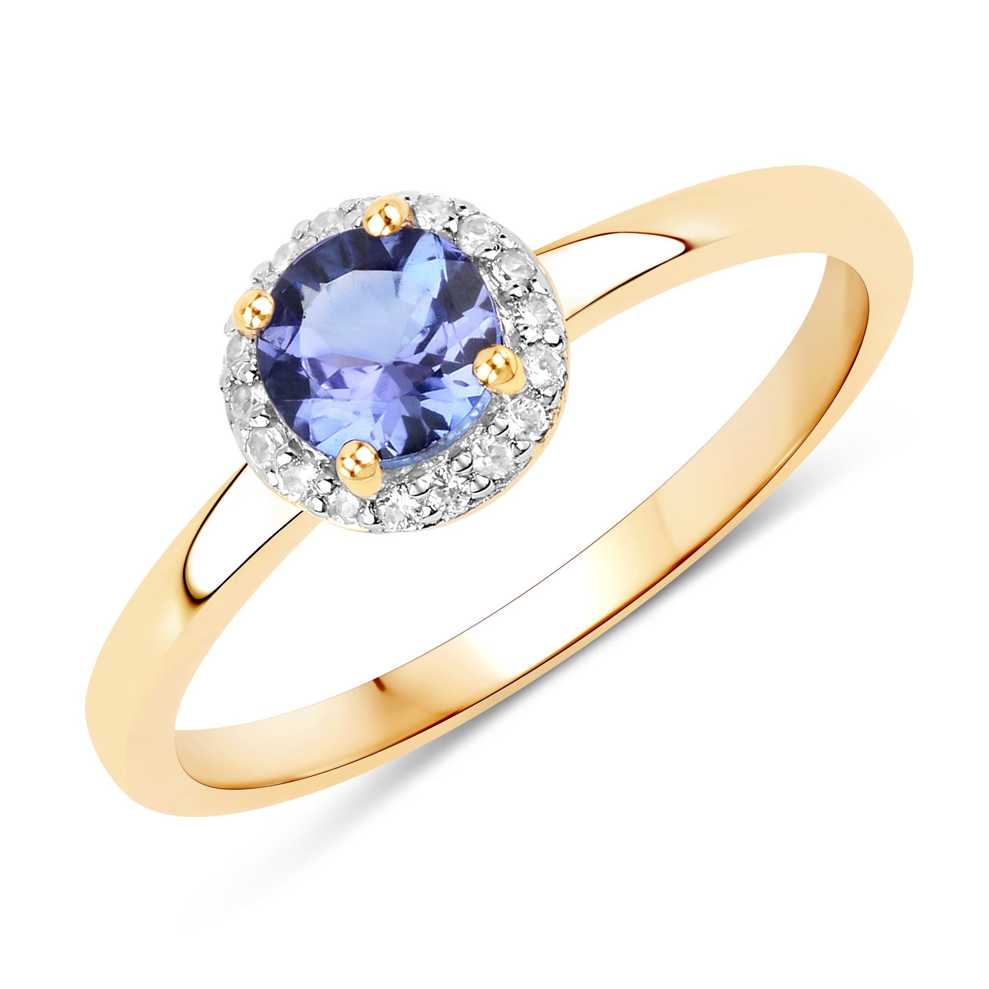 Vira Jewels Fingerring 925-Sterling Silber vergoldet Glänzend Tansanit viol günstig online kaufen