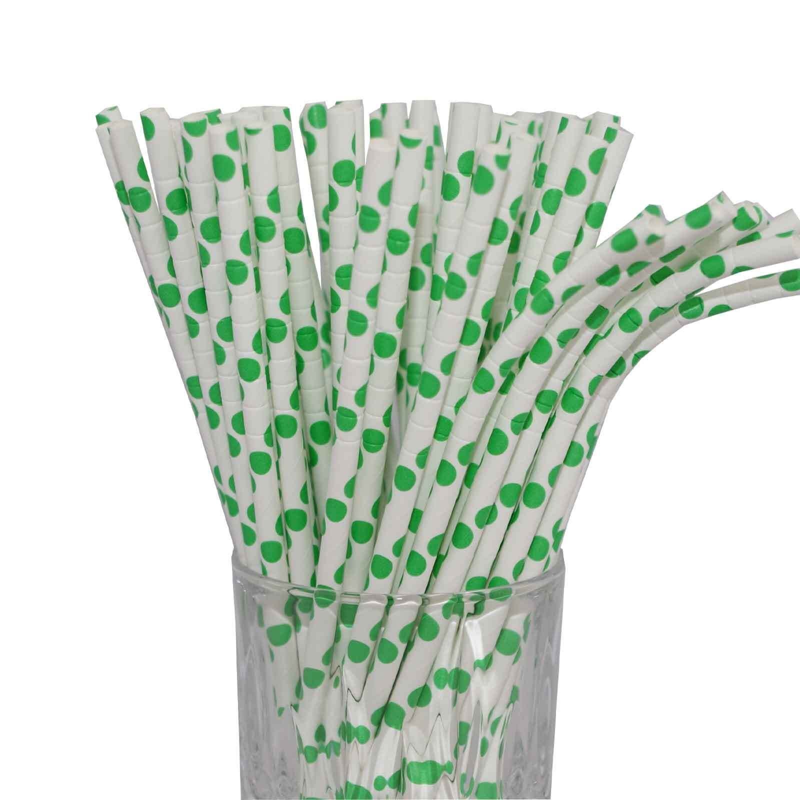 LUXENTU Trinkhalme gepunktet mit Knick Papier-Trinkhalme 20 cm, (100-tlg)