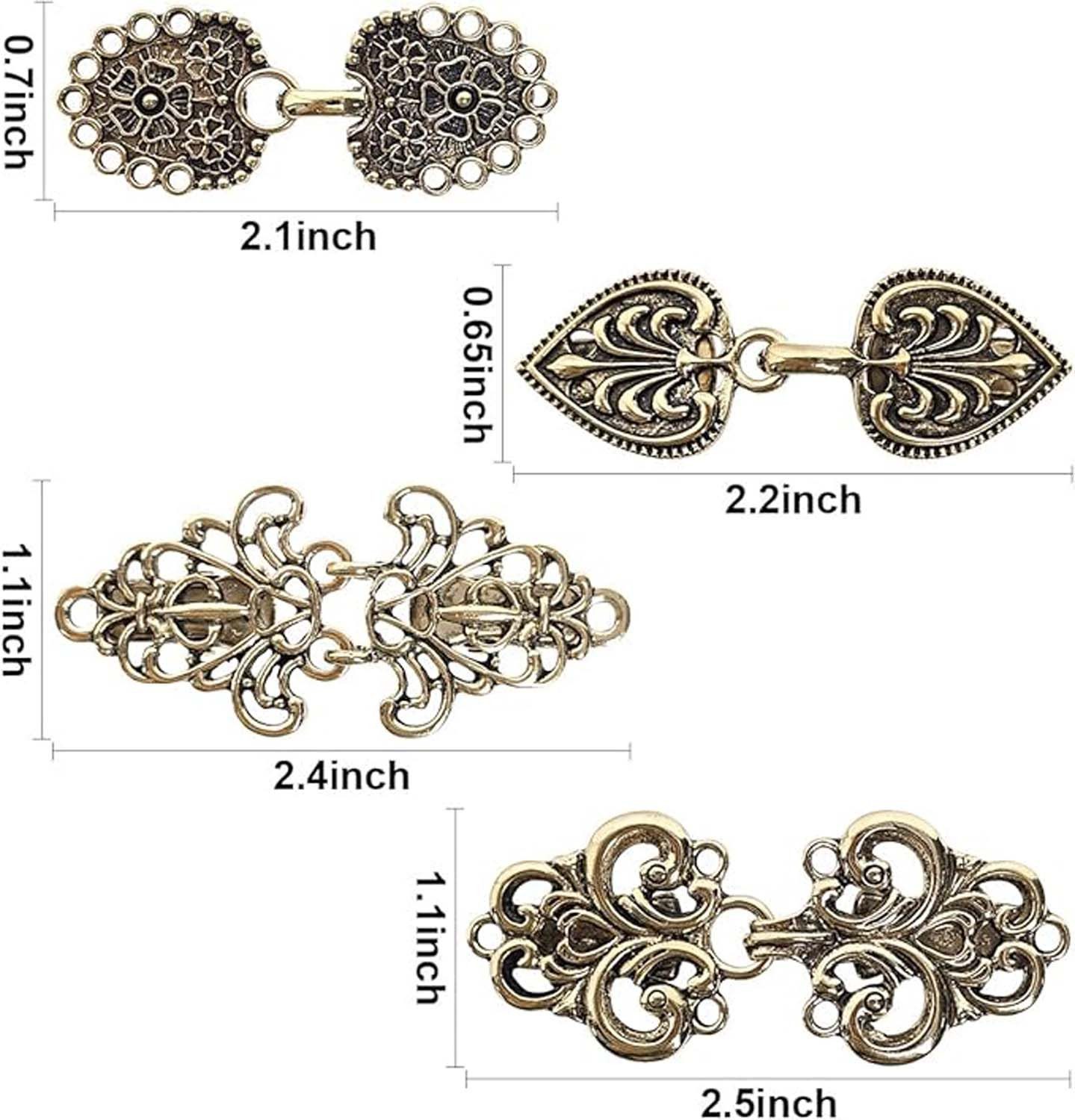 nsihing Broschen Set 4 Stück Retro-Clips für Schal-Pullover-Clips, Vintage Cardigan-Clips – Bild 2 von 5
