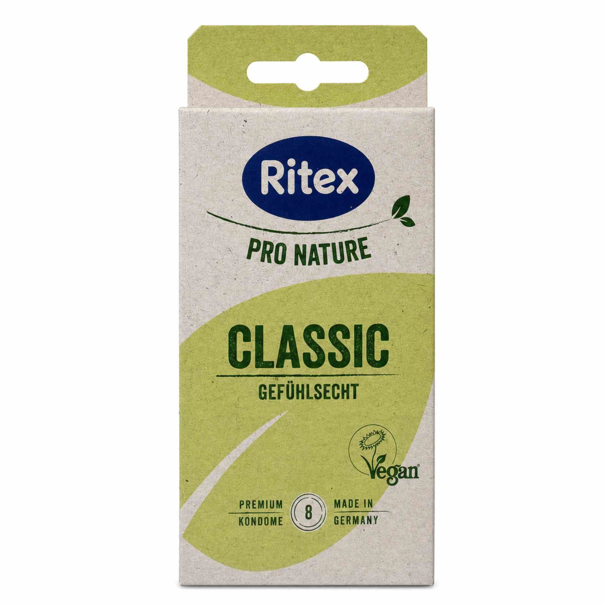 Ritex Kondome RITEX PRO NATURE CLASSIC vegan Kondome 8 Stück