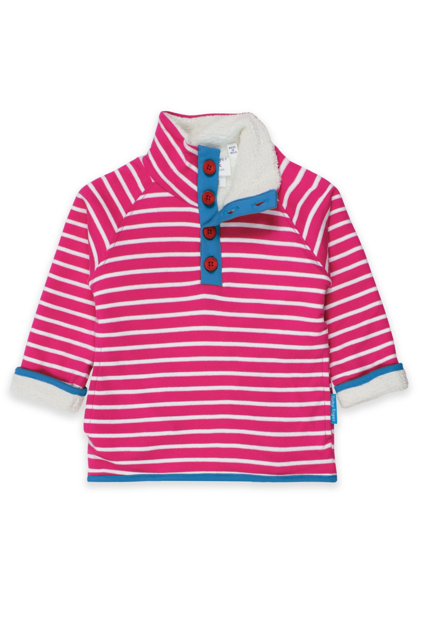 Toby Tiger Sweatshirt Sweatshirt mit Fleece gefüttert und Streifen