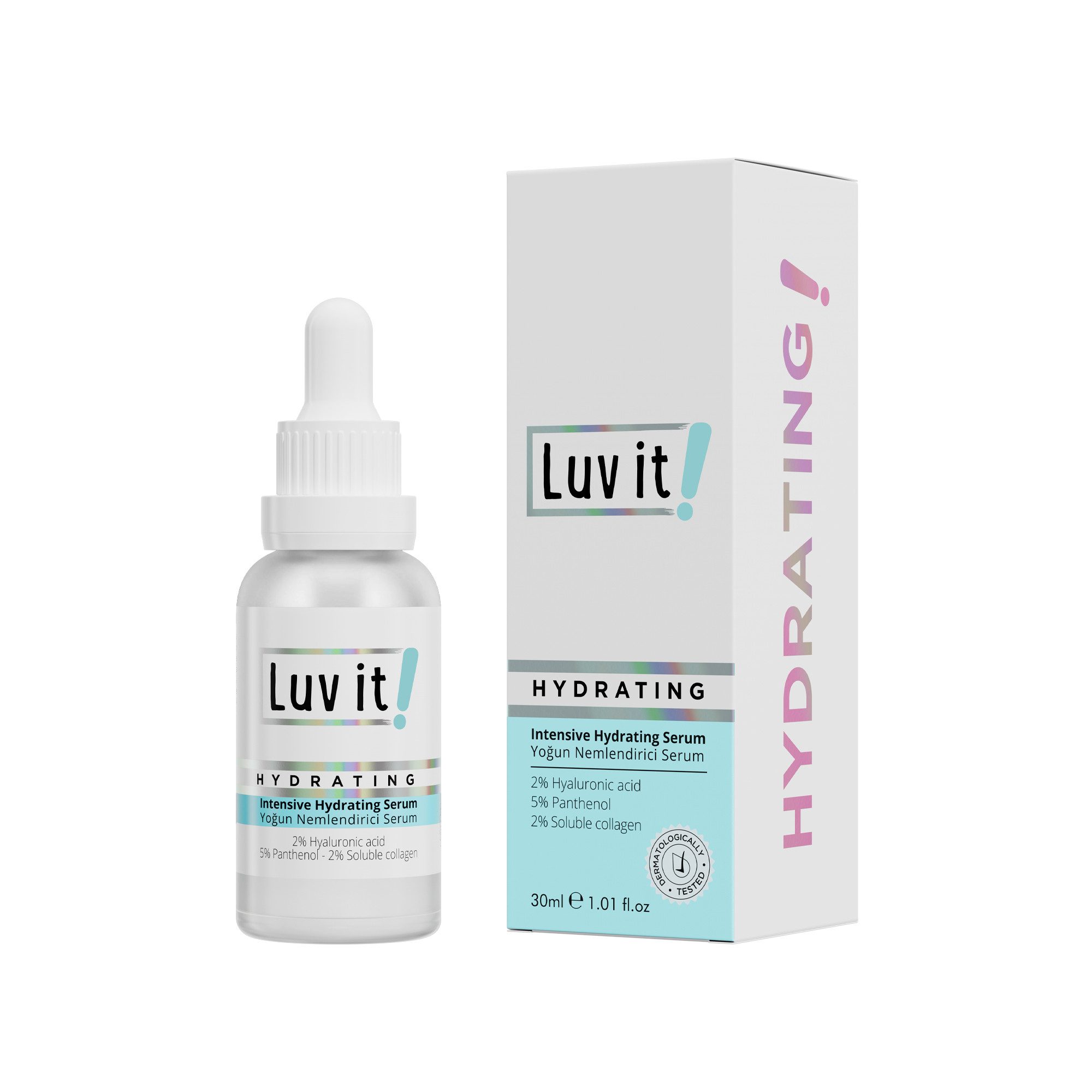 Luv it! Gesichtsserum Hyaluron Serum Intensive Hydrating, Intensiv feuchtigkeitsspendendes Gesichtsserum
