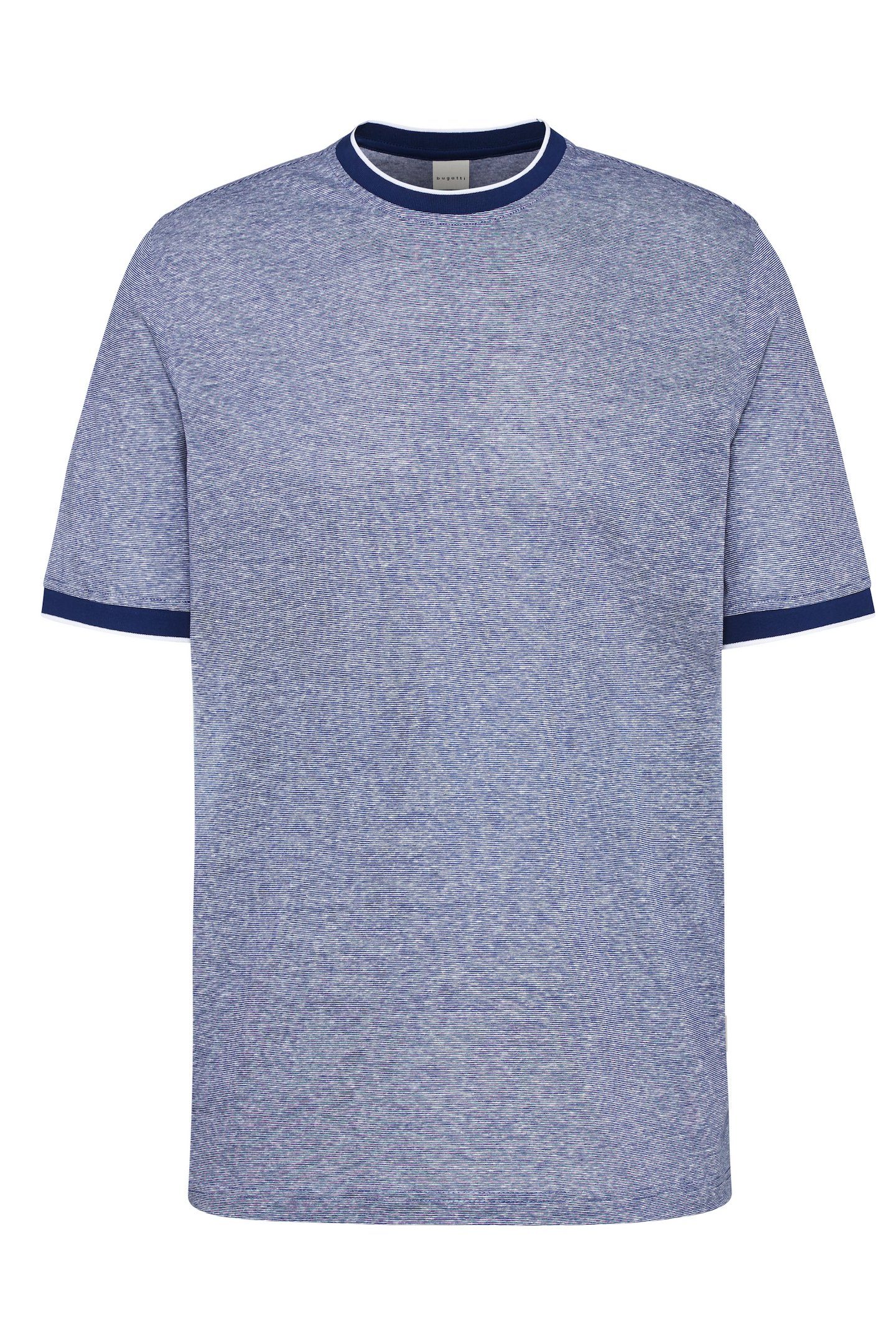 bugatti organic und blau Leinen-Mix T-Shirt aus Cotton