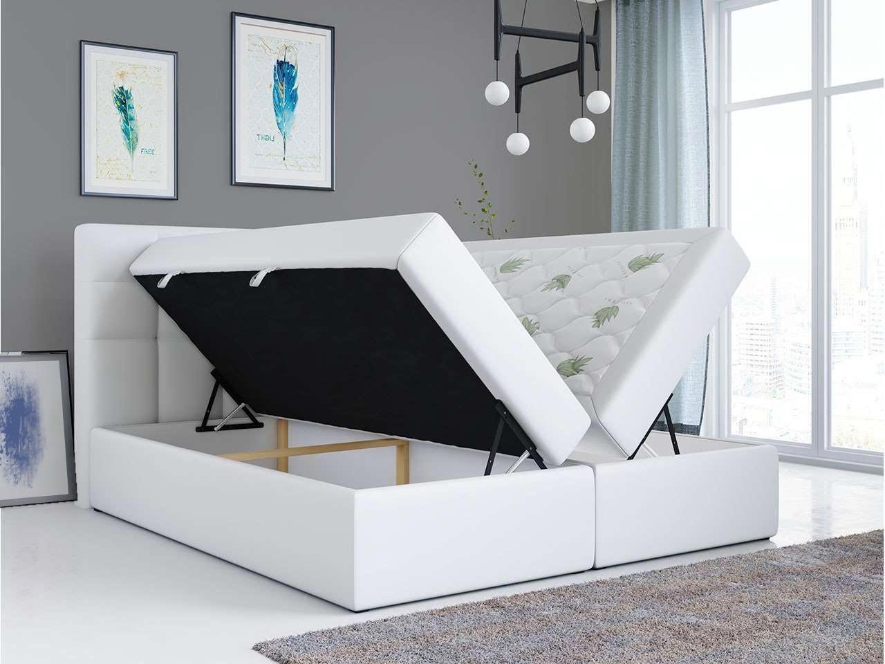 MÖBEL Boxspringbett MKS Polsterbett TOP2, mit Multipocket-Matratze, Stauraumbett