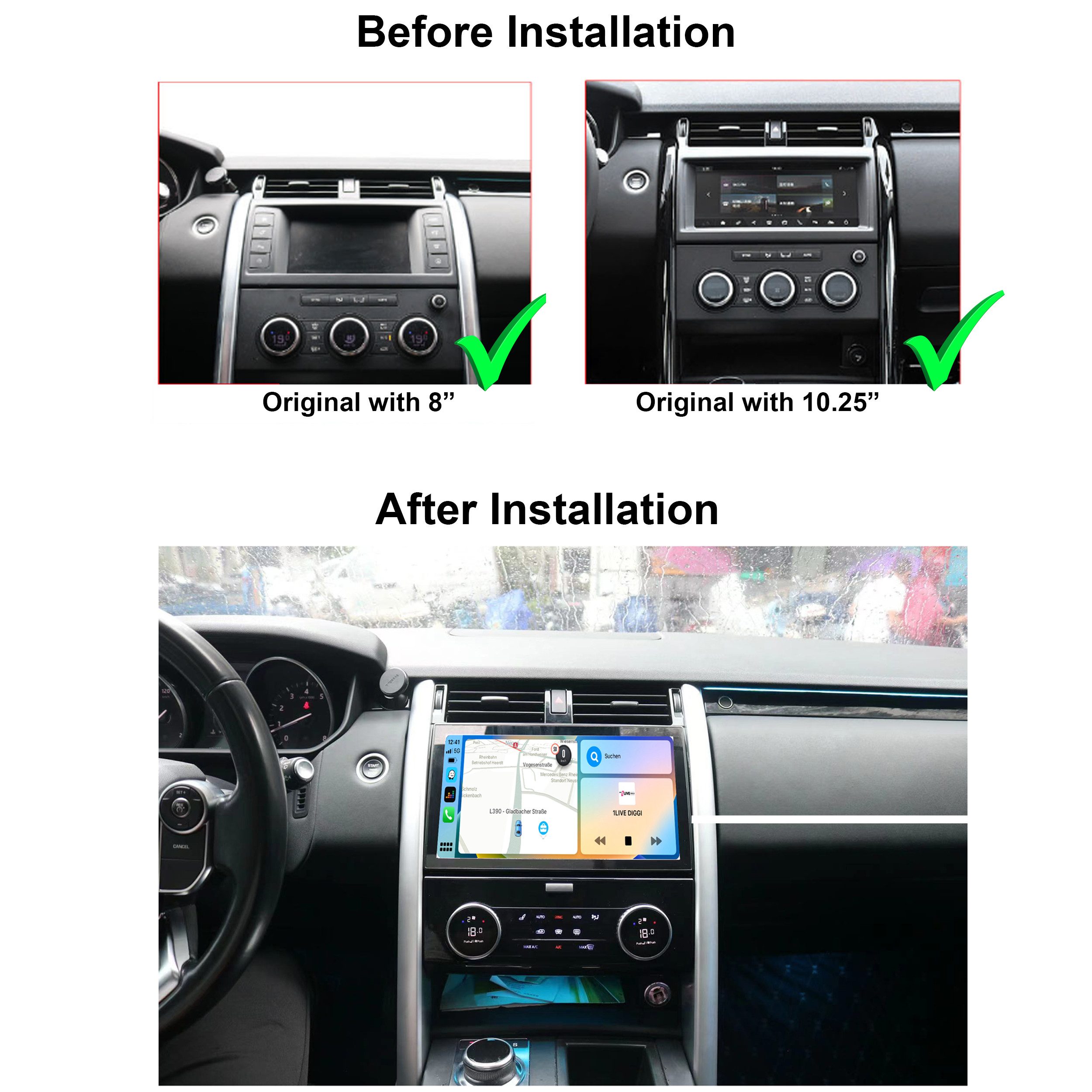 TAFFIO Für Land Rover Discovery 5 17 - 2020 12.3" Touchscreen Android CarPlay Einbau-Navigationsgerät