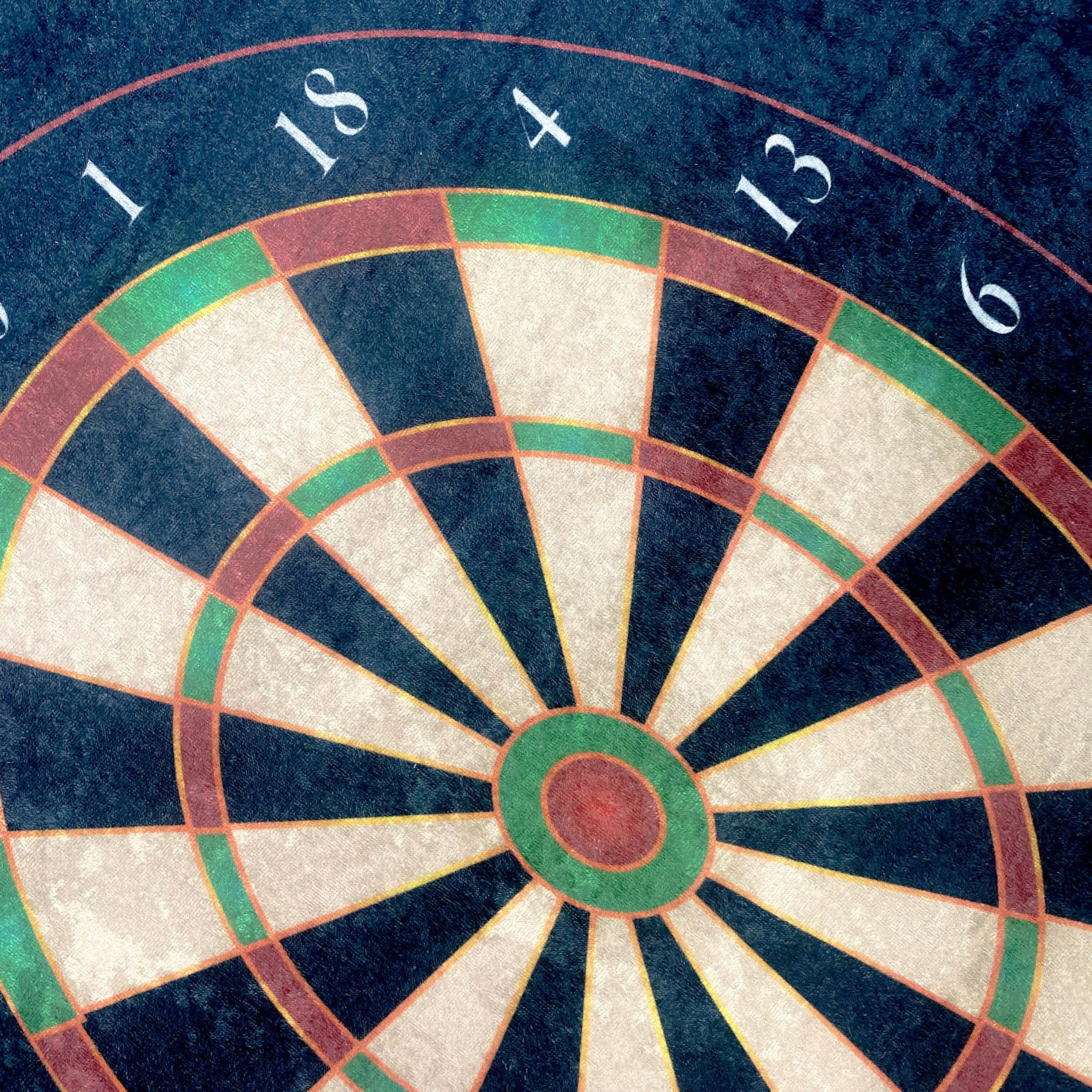 Carpetia Teppich Schwarze Dartmatte mit weiß grauen Abwurflinien, rechtecki günstig online kaufen