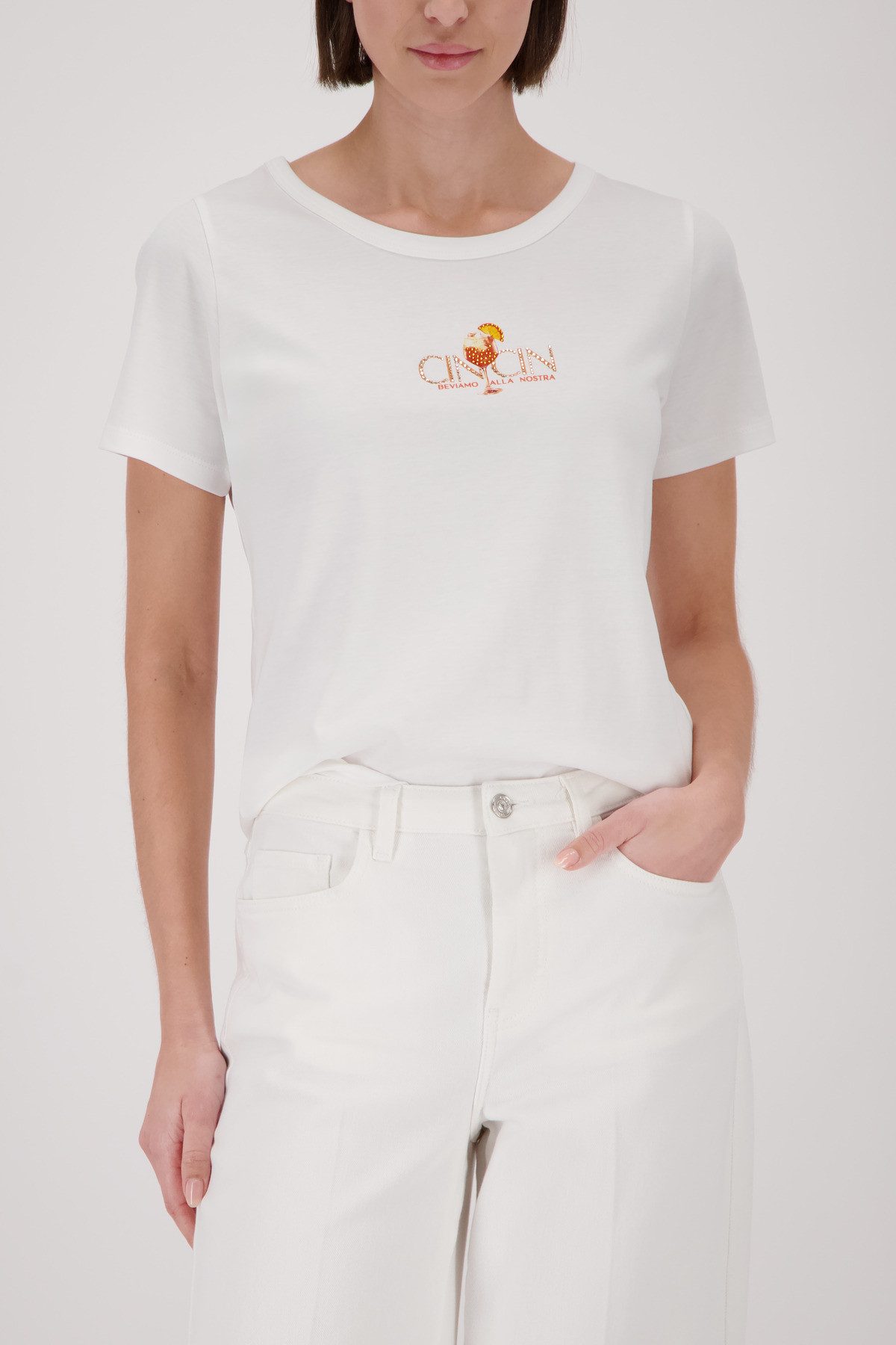 Monari T-Shirt cincin Regular fit mit Strasssteinen