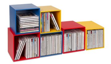 Cubix Aufbewahrungsbox cubix-CD-Boxen color, 3 Aufbewahrungs-Boxen aus Holz für 40 CDs. (Set, 3er Set)