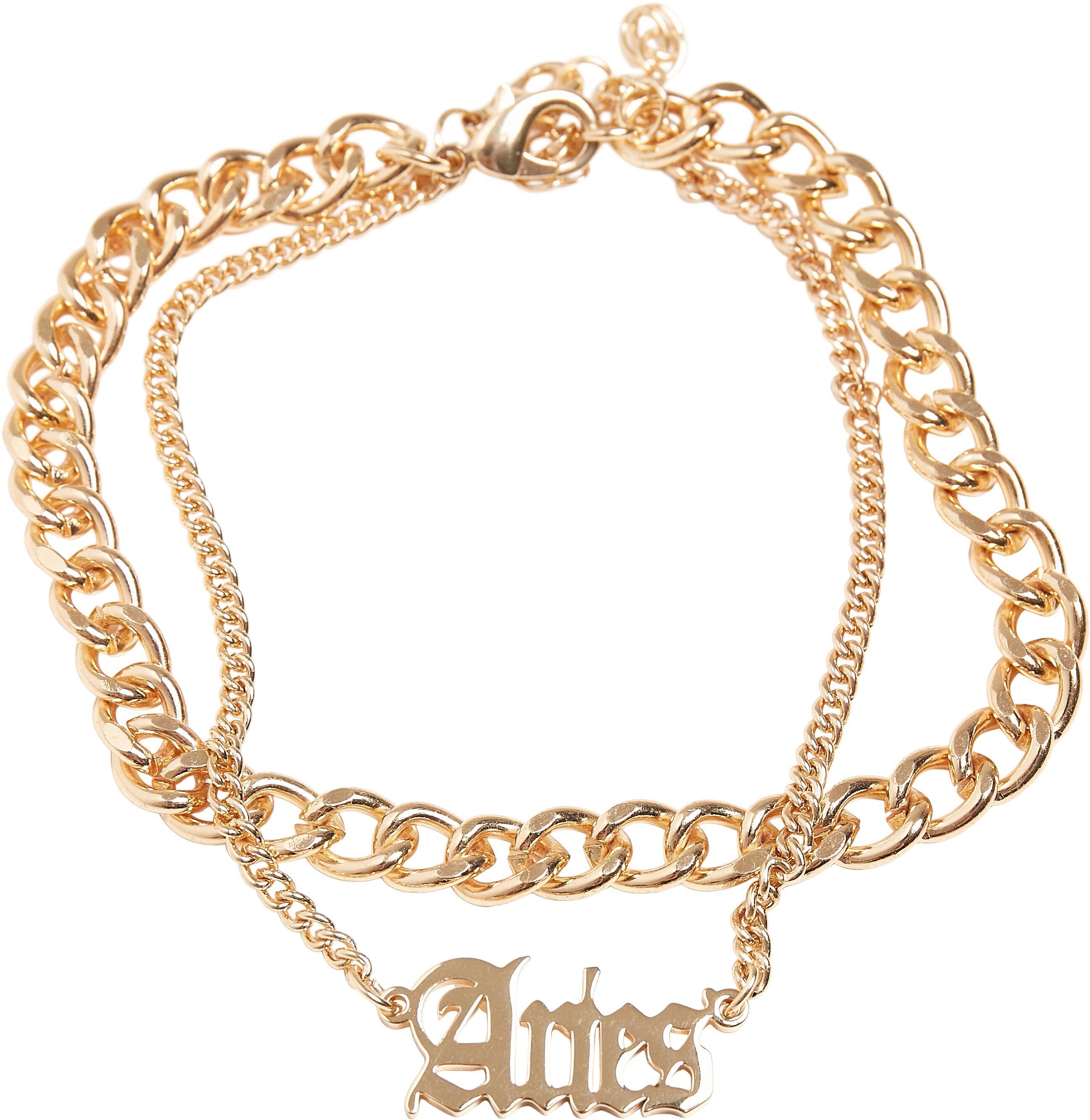 URBAN CLASSICS Fußkette Accessoires Zodiac Golden Anklet, Für ein perfektes  Gefühl von Komfort und Stil