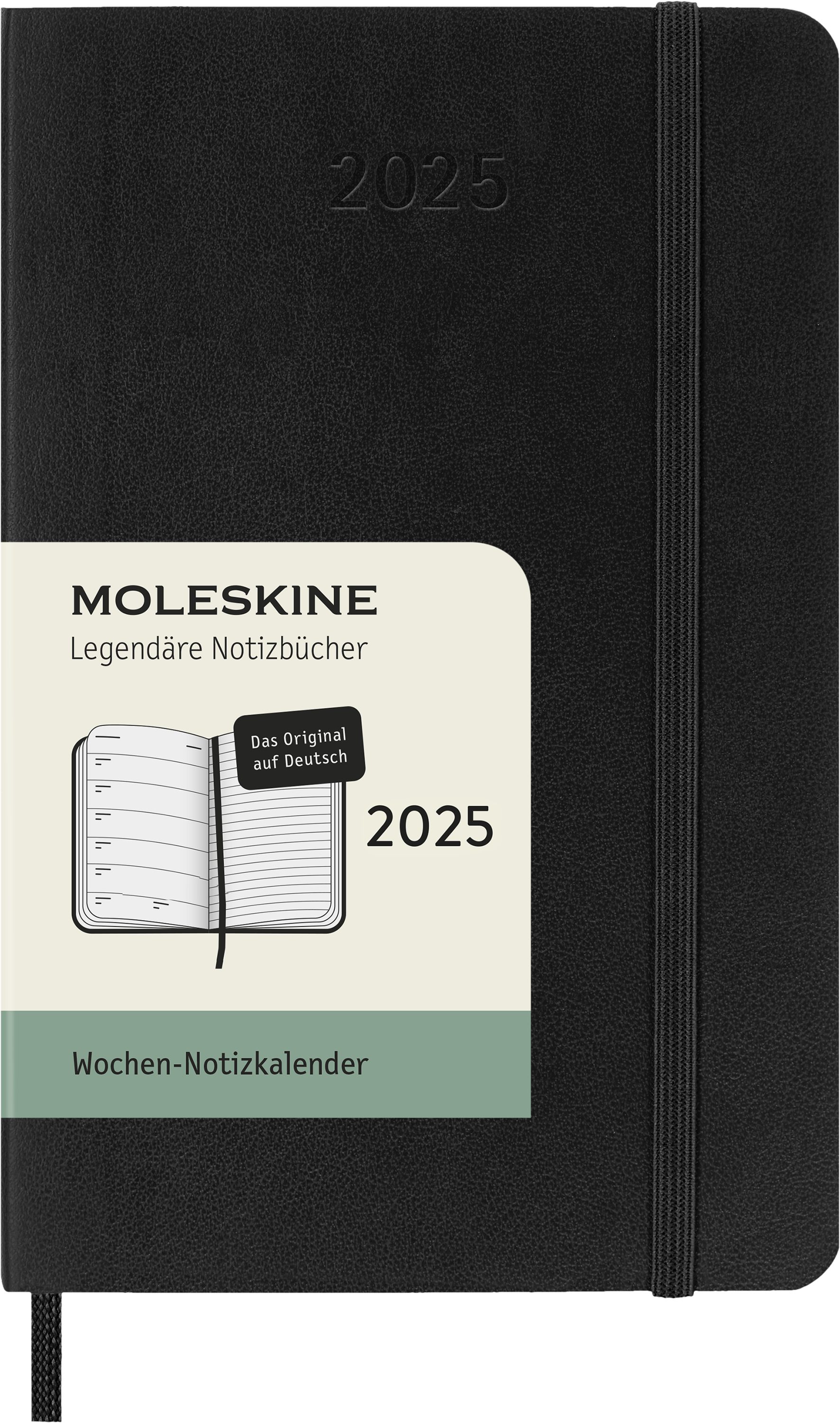 MOLESKINE Buchkalender, 12 Monate Wochen-Notizkalender 2025 - Weicher Einband - Deutsch - P/A6