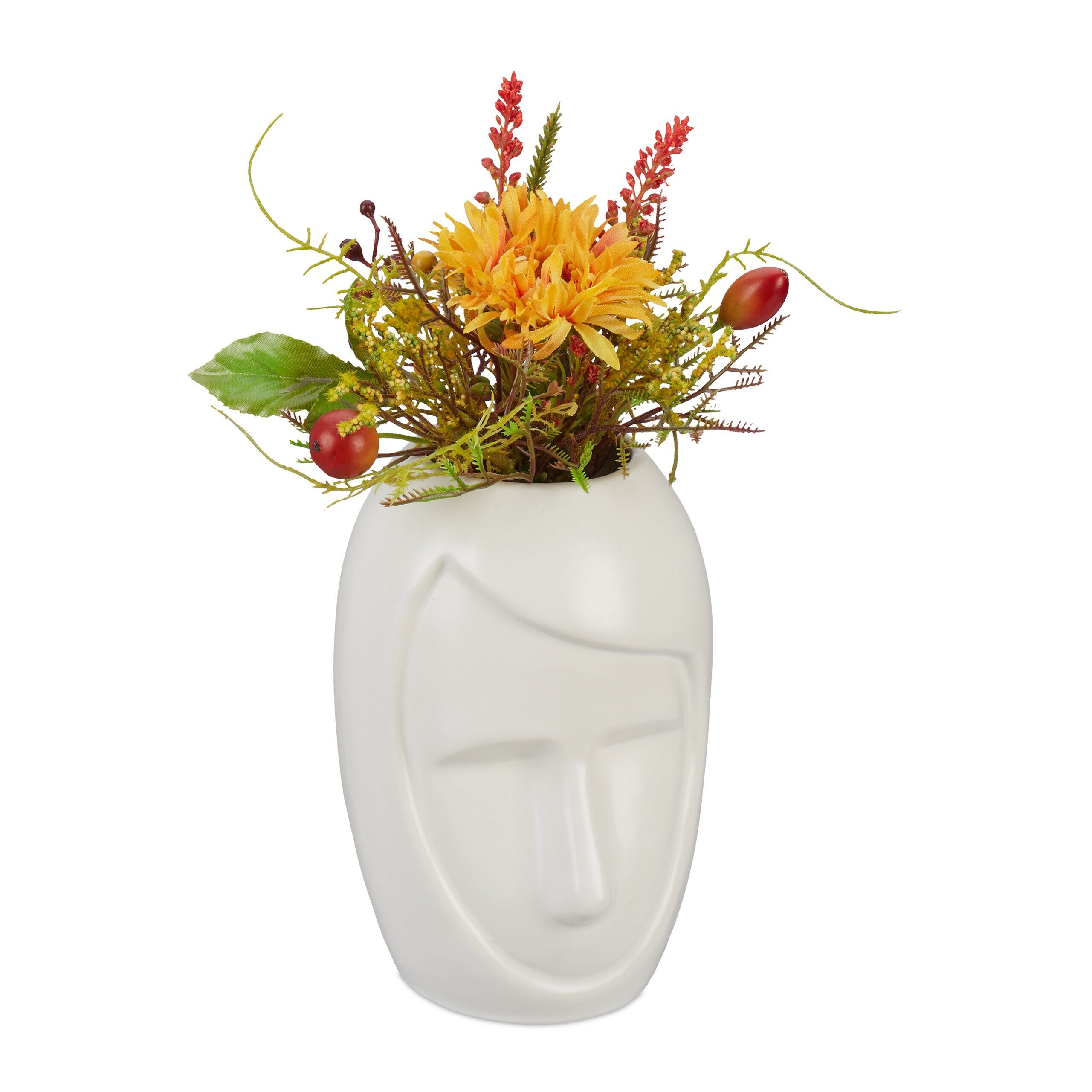 relaxdays Dekovase Blumenvase Gesicht günstig online kaufen