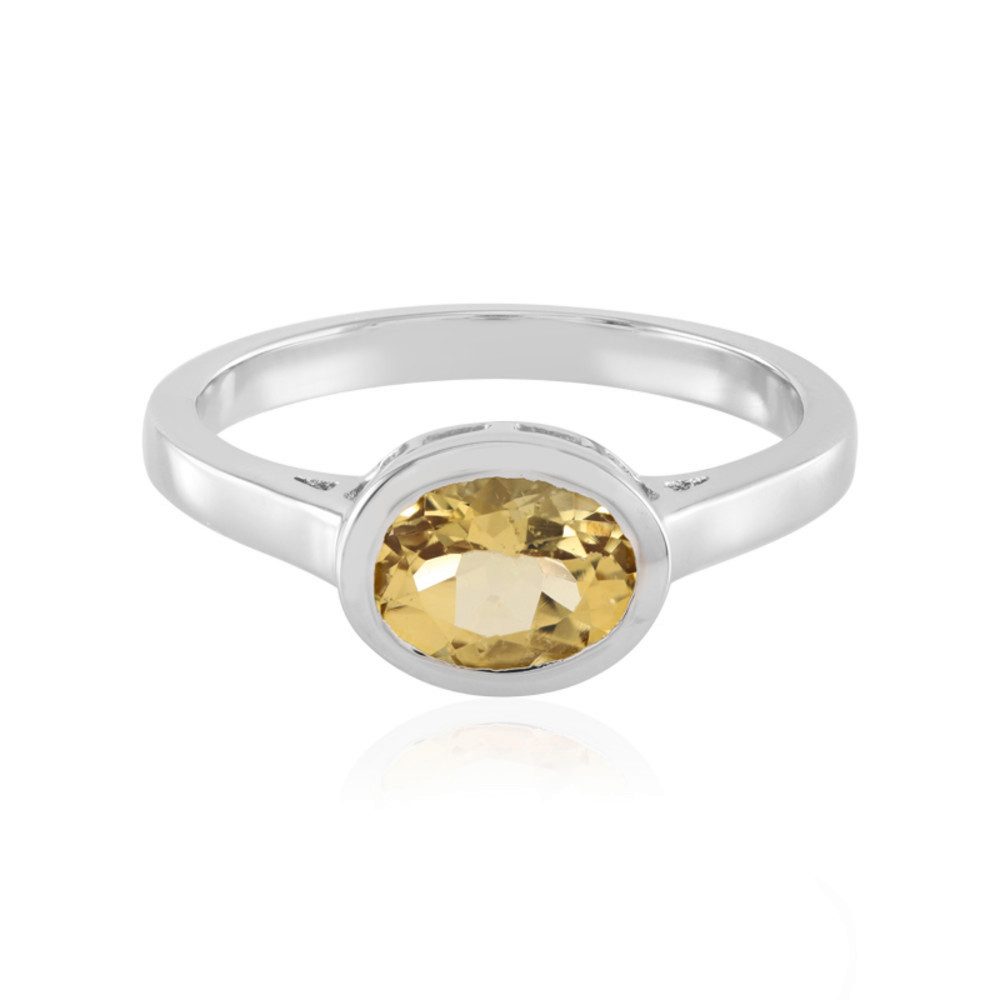 Cavill Solitärring Cavill Ring 1,345 ct gelber Beryll Oval Brillantschliff, Silber (1-tlg)