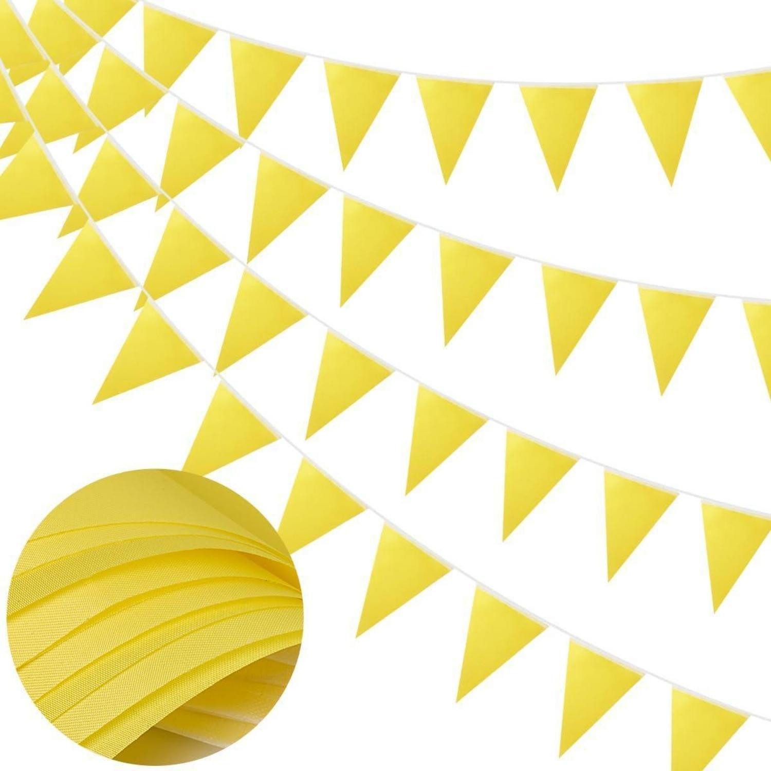 LuxusKollektion Wimpelkette Wimpelkette Stoff gelb 20 m 52 Flaggen wasserdicht Party Multicolor1