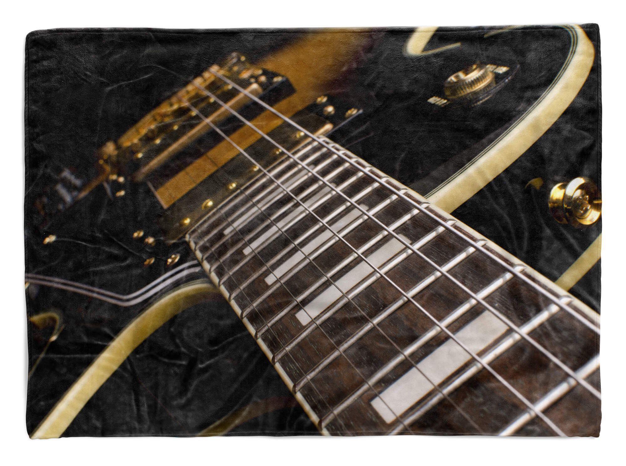 Baumwolle-Polyester-Mix Gitarre mit (1-St), Handtuch Art Strandhandtuch Fotomotiv Kuscheldecke Handtücher Handtuch Dunk, Sinus Musik Saunatuch