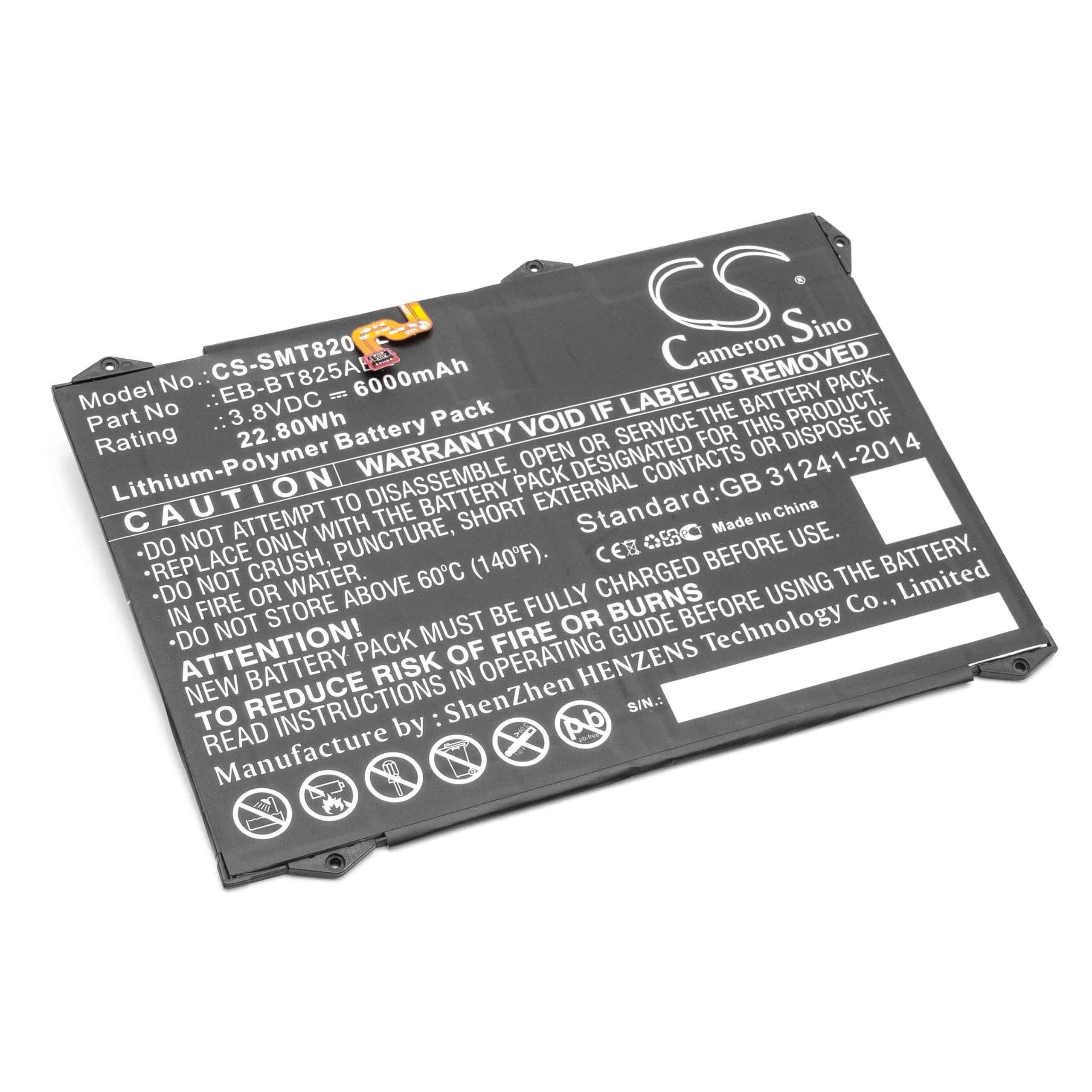 vhbw Ersatz für Samsung GH43-04702A, EB-BT825ABE, EB-BT825ABA für Tablet-Akku Li-Polymer 6000 mAh (3,8 V)