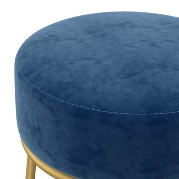 vidaXL Hocker Runder Hocker Blau Samt (1 St)