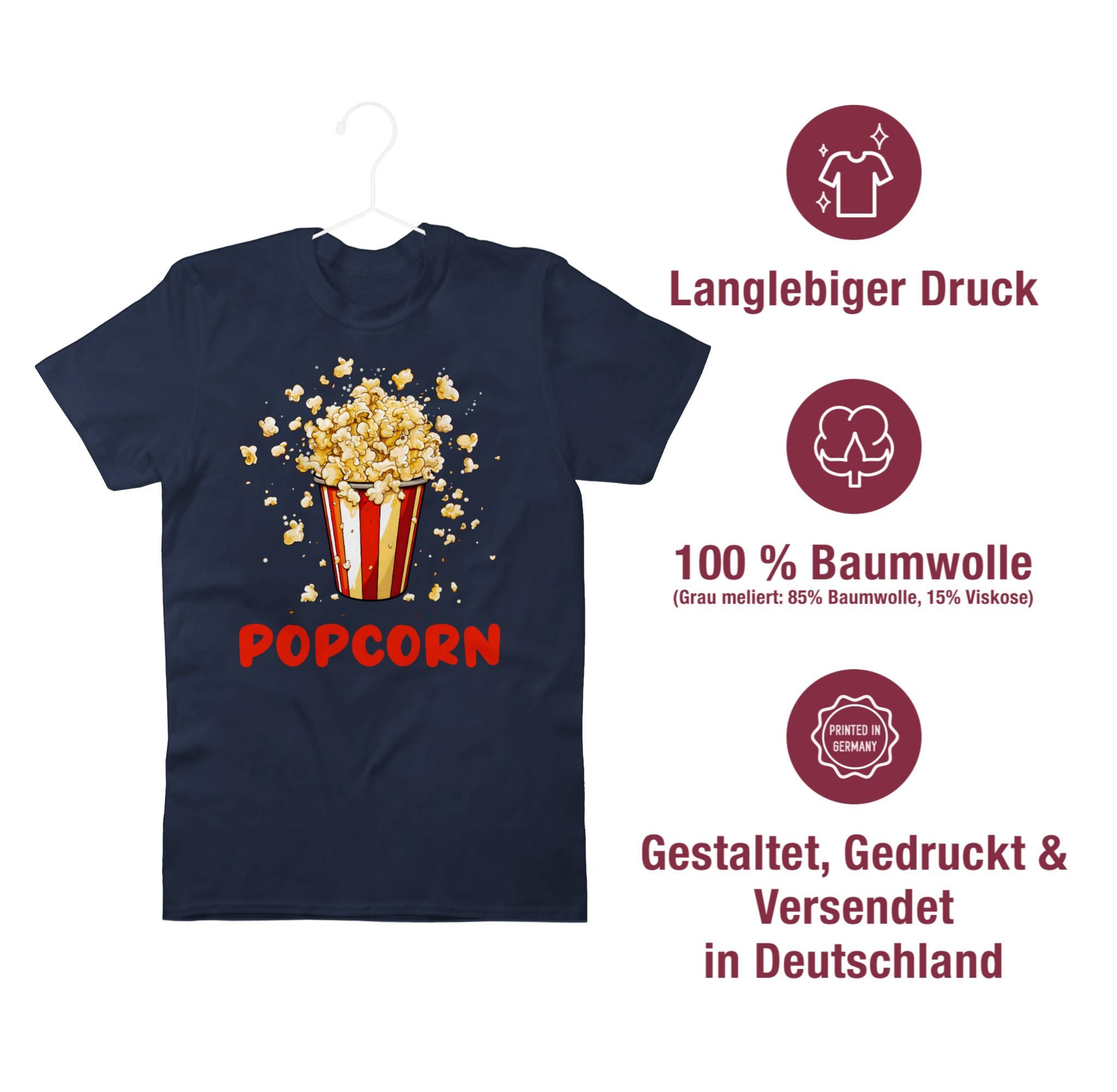 Shirtracer T-Shirt Popcorn Fan I Popcornverkleidung Karneval I Filmliebhaber Pop Corn I F Karneval & Fasching