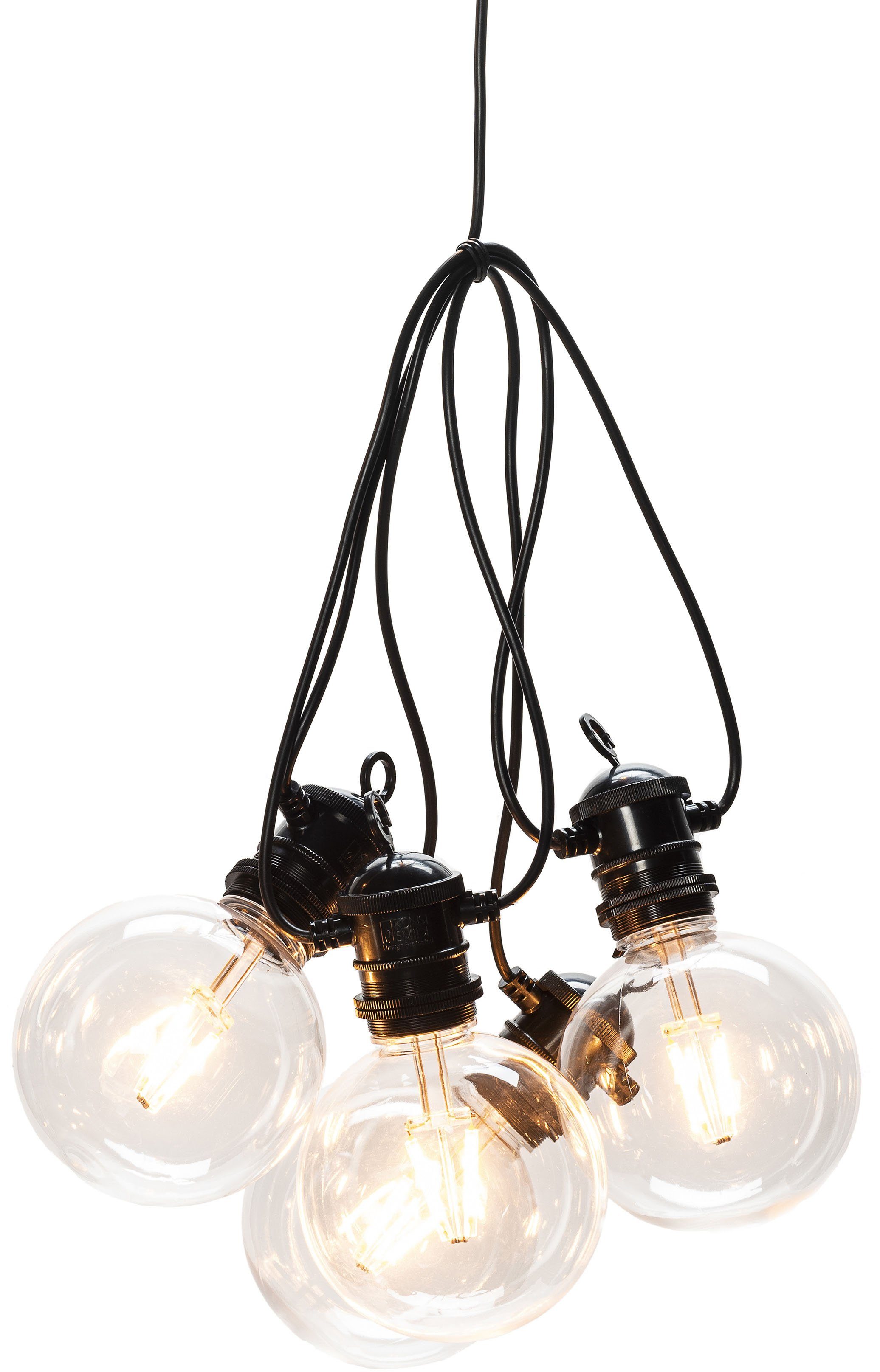 KONSTSMIDE LED-Lichterkette, Basis-Set, LED System Design retro 10-flammig, Biergartenkette globe