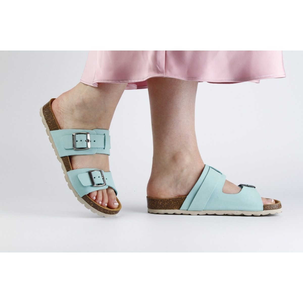 Grand Step Shoes Luca Nubuk (Leder) aquablau Sandale