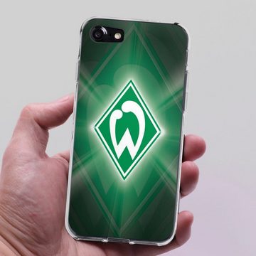 DeinDesign Handyhülle SV Werder Bremen Offizielles Lizenzprodukt Wappen Werder Bremen Laser, Apple iPhone SE (2020) Silikon Hülle Bumper Case Handy Schutzhülle